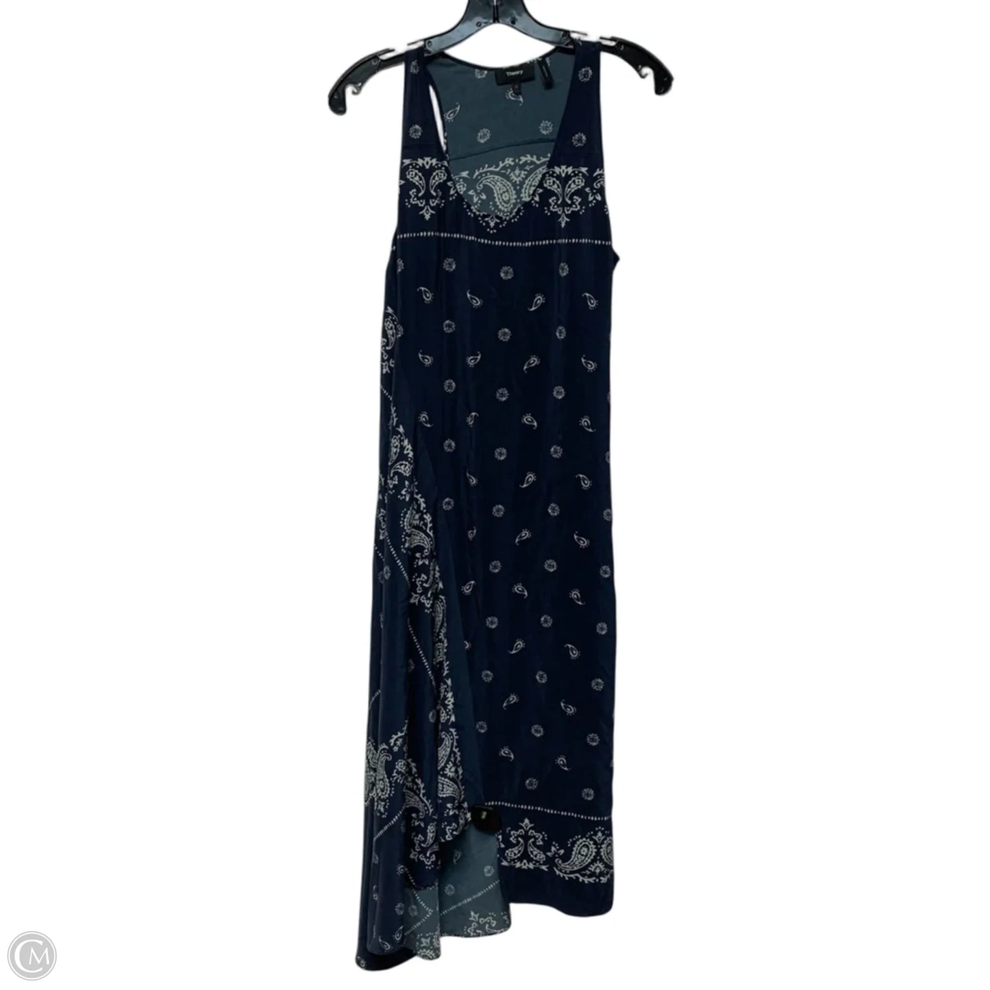 Dress Casual Midi By Theory In Blue & White, Size: L