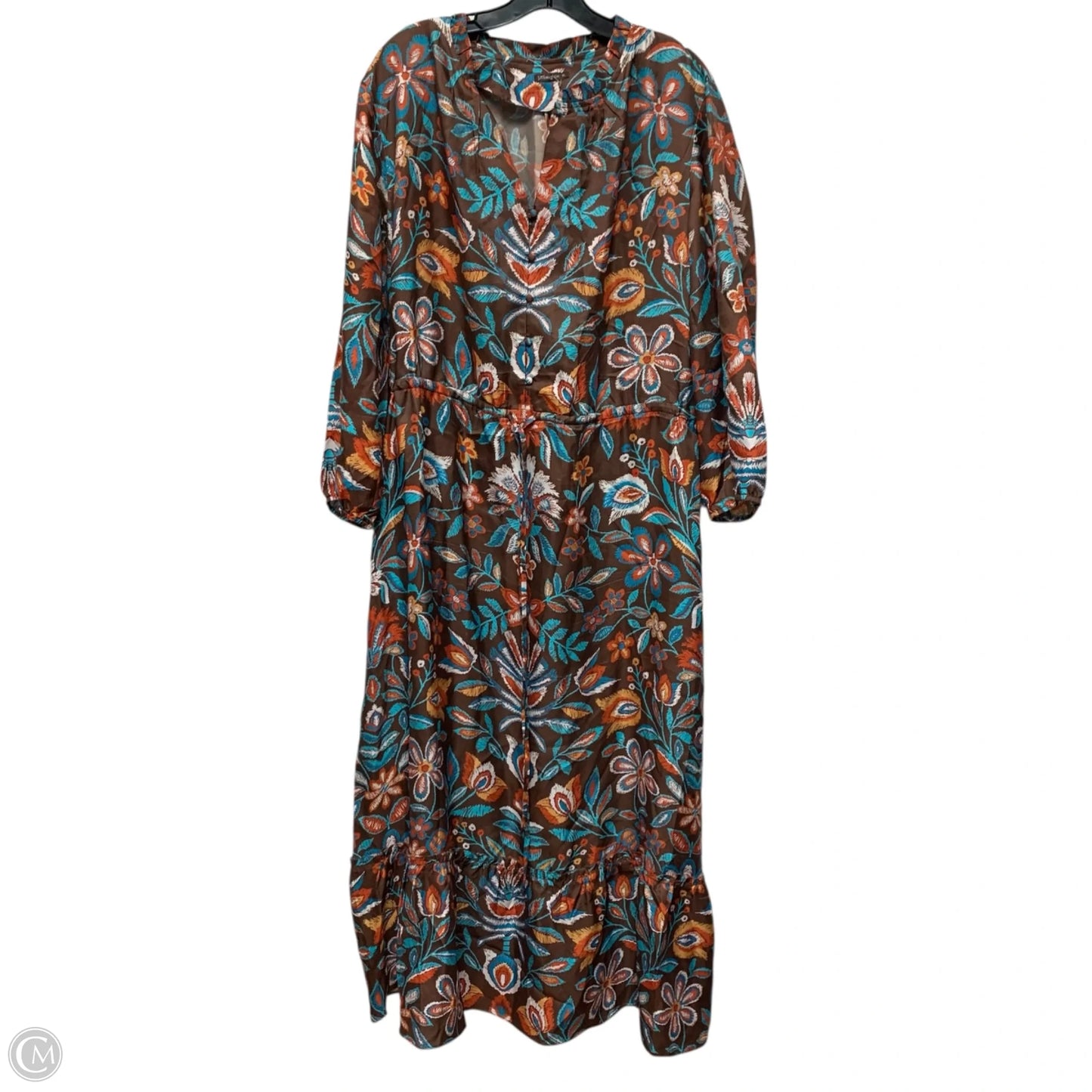 Dress Casual Maxi By Kaari Blue In Blue & Brown, Size: Xl