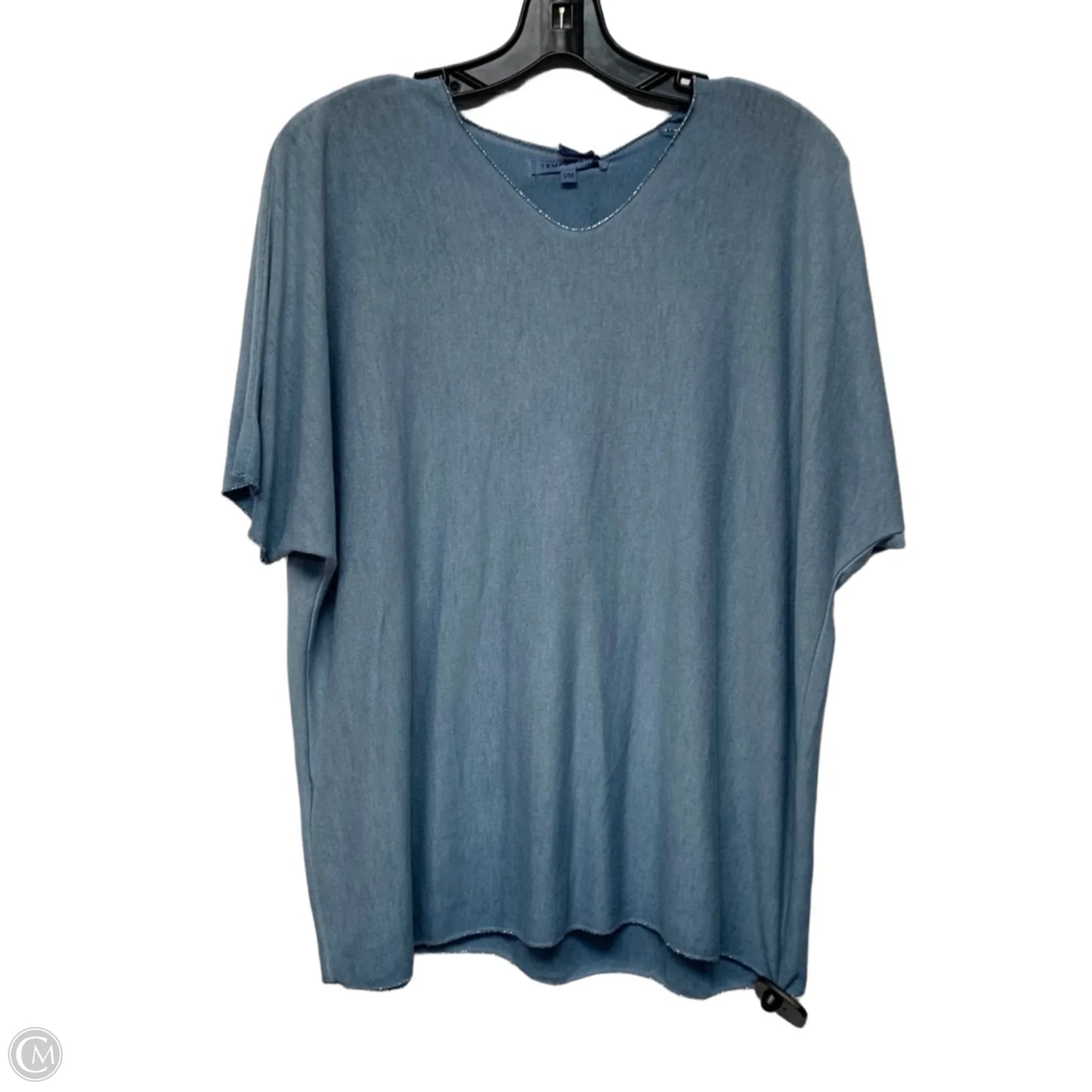 Top Short Sleeve By Tempo Paris In Blue, Size: S
