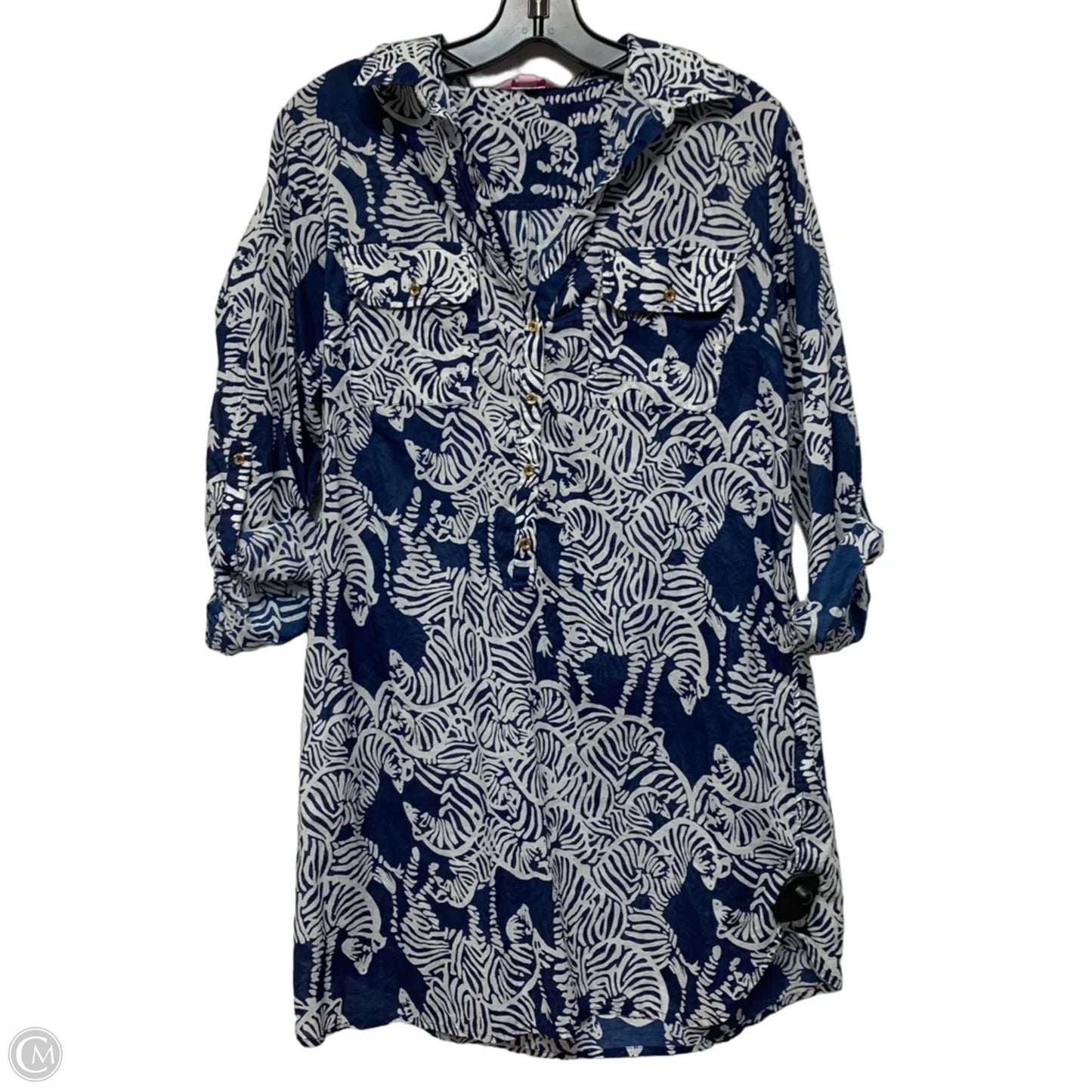 Tunic Designer By Lilly Pulitzer In Blue & White, Size: M