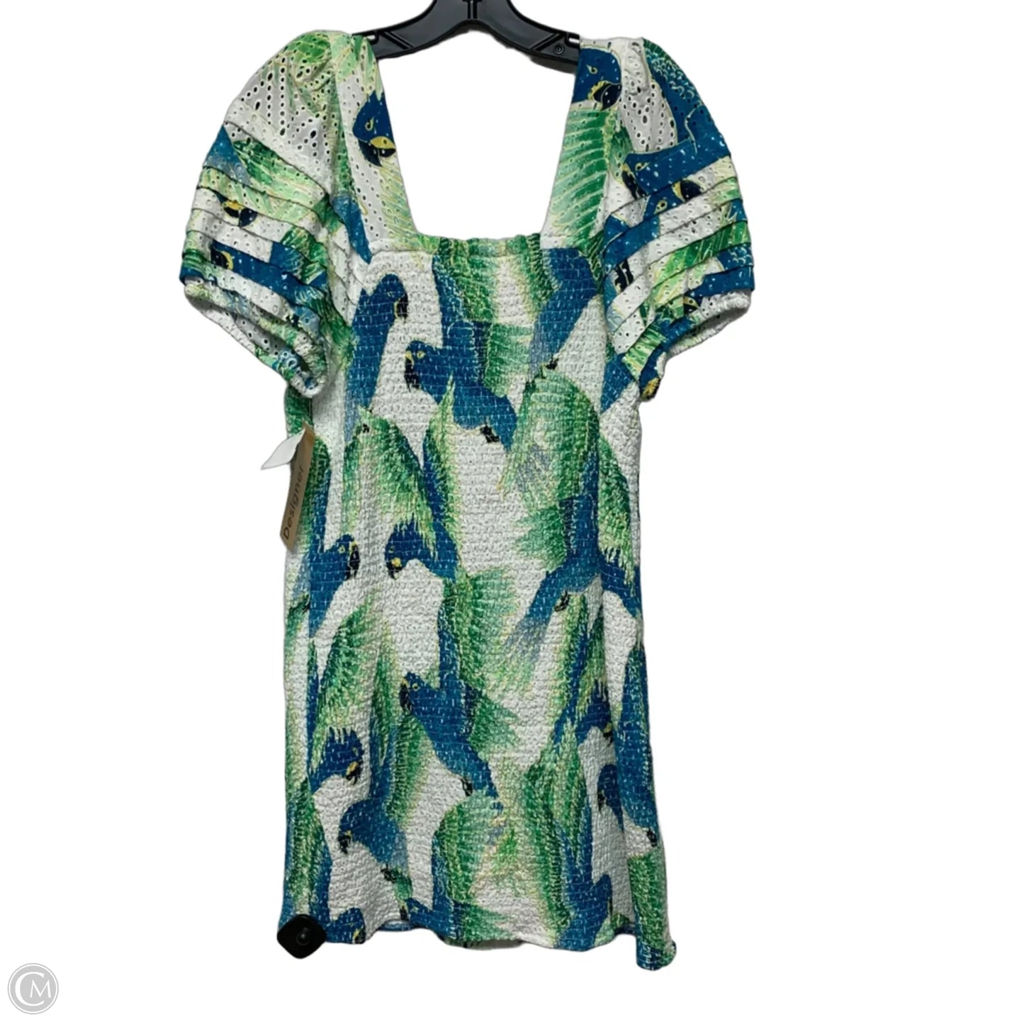 Dress Designer By Farm Rio In Green & White, Size: Xl