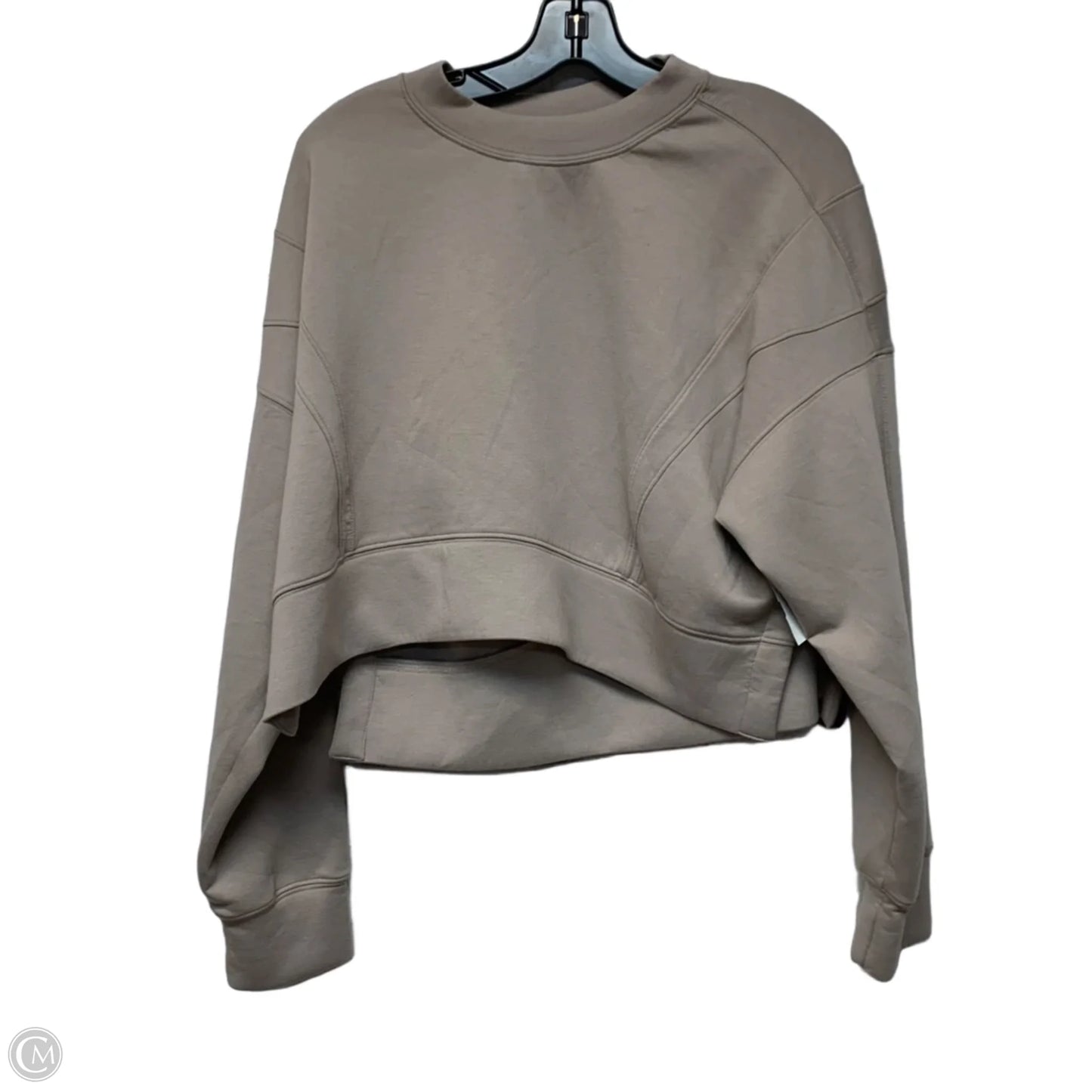 Athletic Sweatshirt Crewneck By Ypb In Beige, Size: M