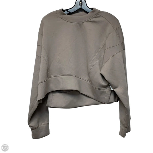 Athletic Sweatshirt Crewneck By Ypb In Beige, Size: M