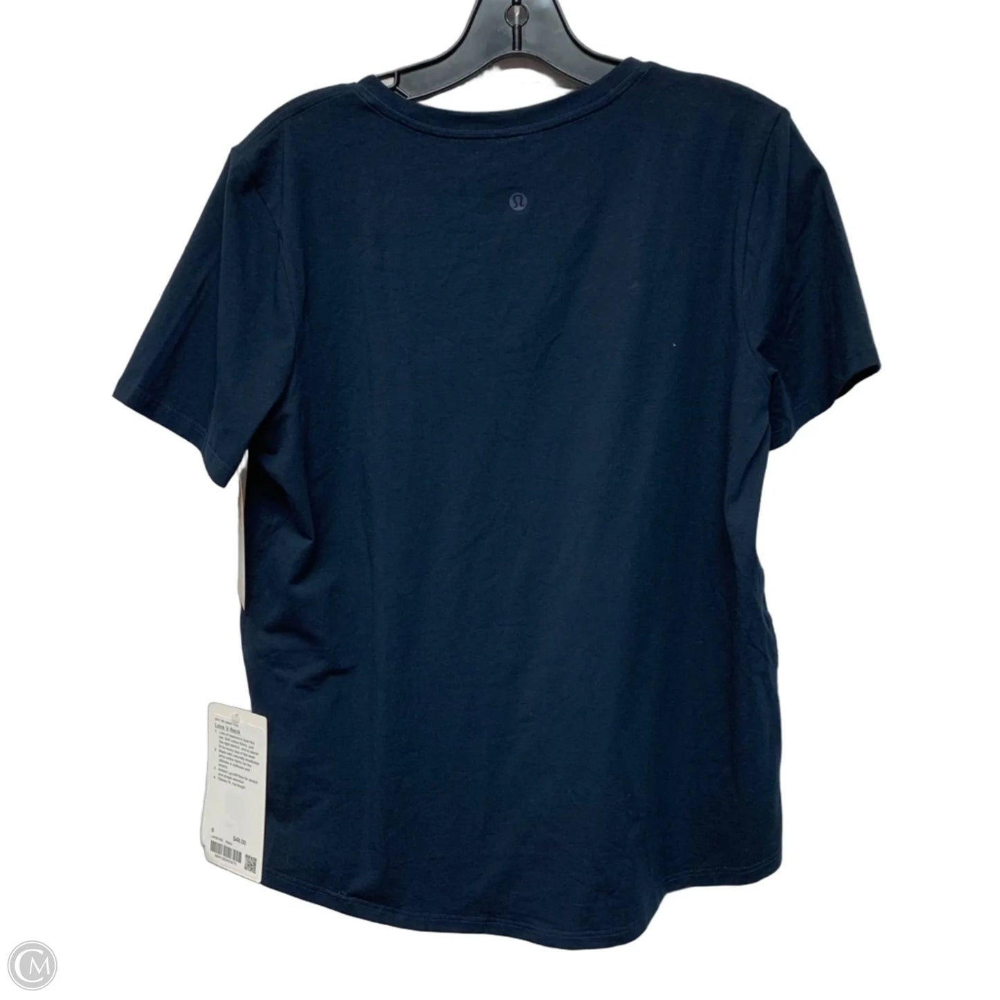 Athletic Top Short Sleeve By Lululemon In Navy, Size: M