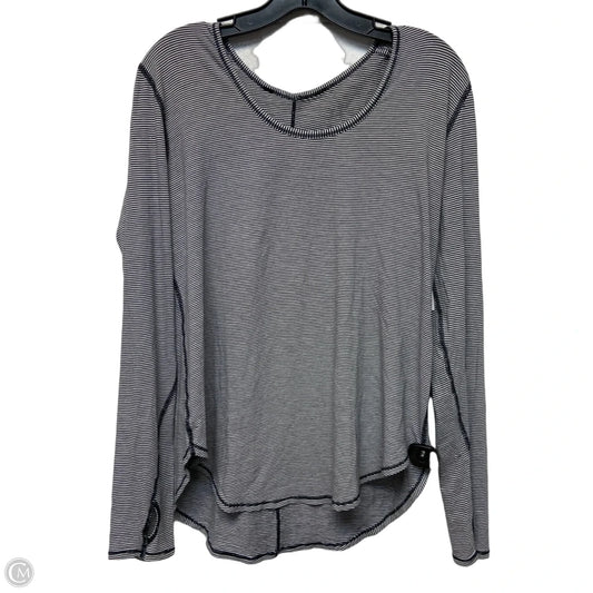 Athletic Top Long Sleeve Crewneck By Lululemon In Striped Pattern, Size: S