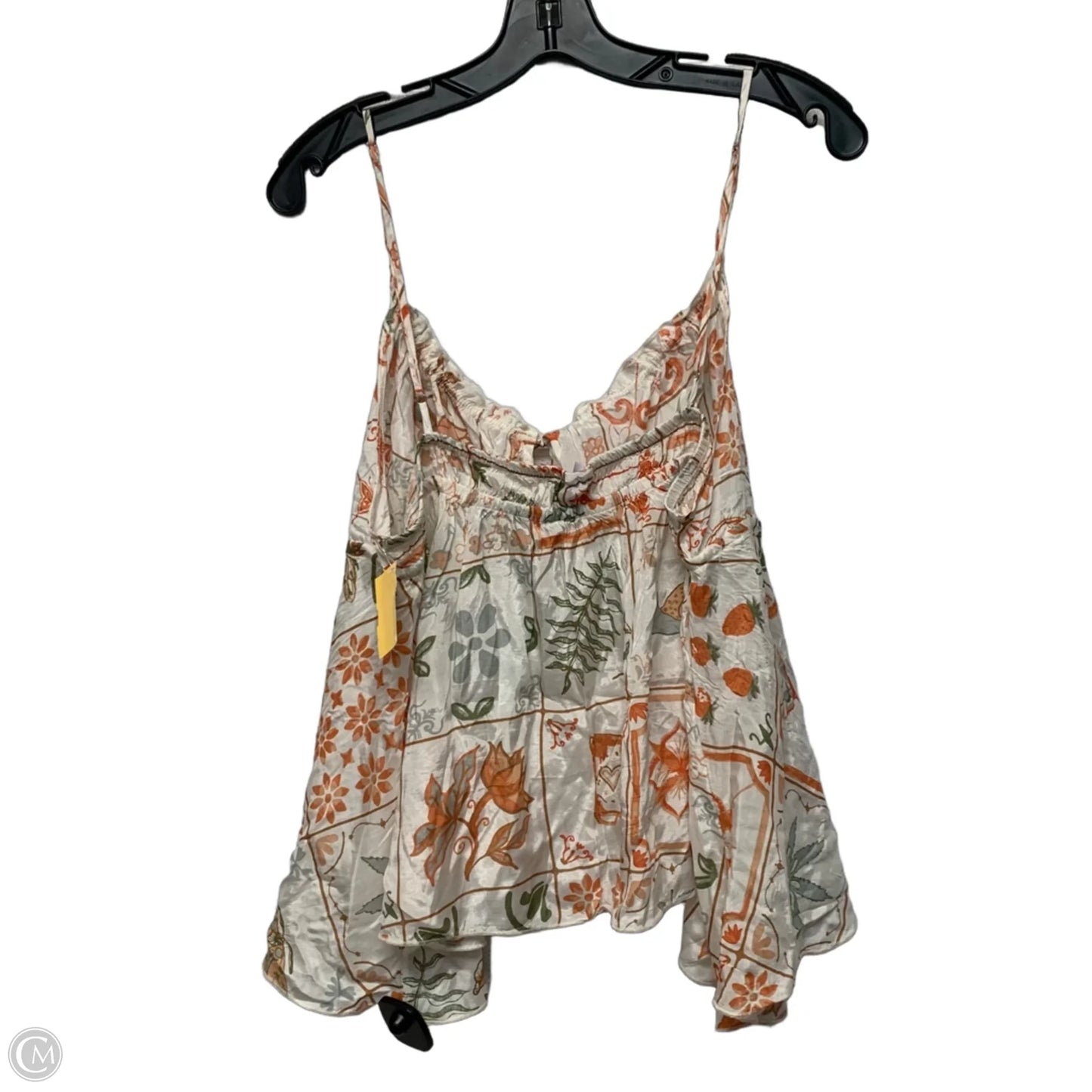 Top Sleeveless By Out From Under In Orange & White, Size: L