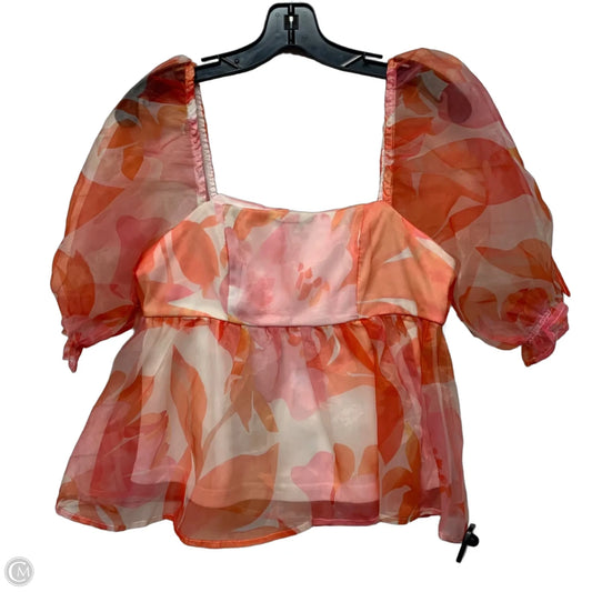 Top Short Sleeve By Tcec In Orange & Pink, Size: S