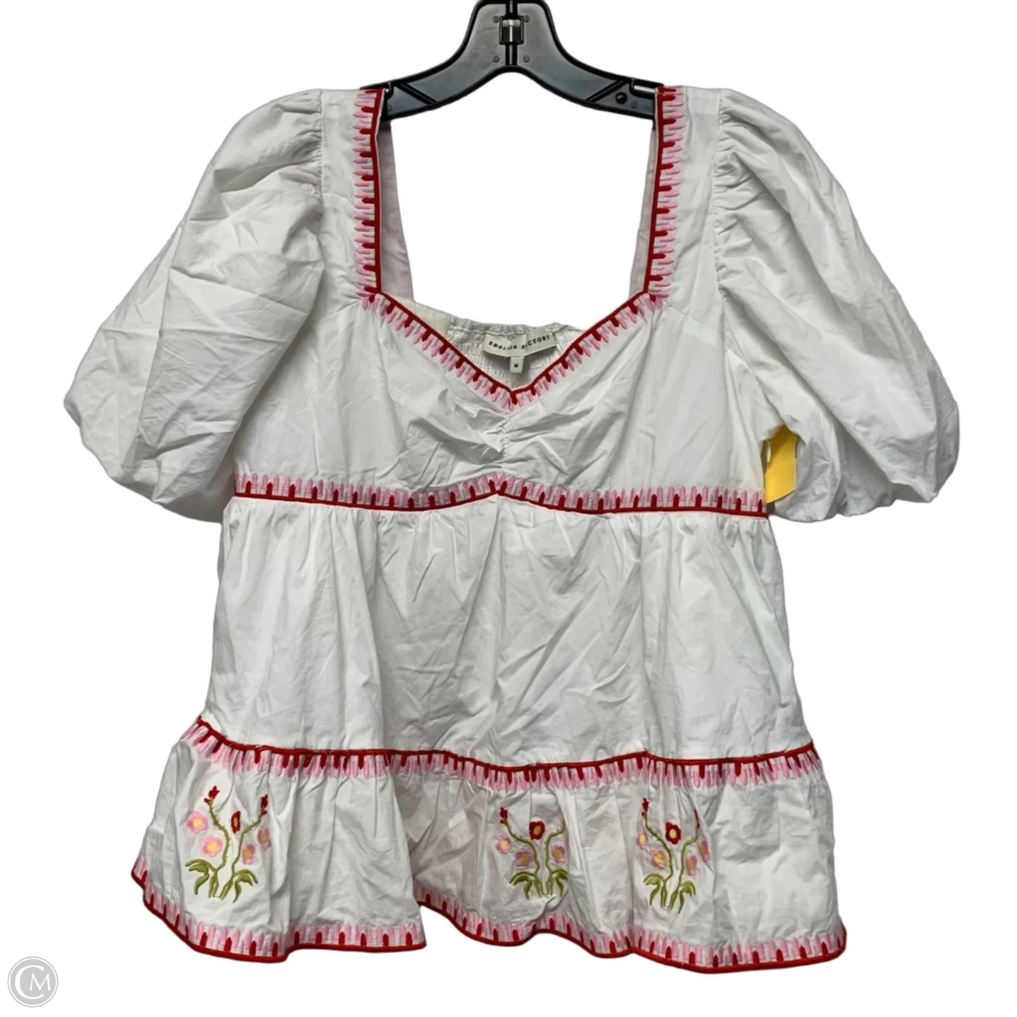 Top Short Sleeve By English Factory In Red & White, Size: M