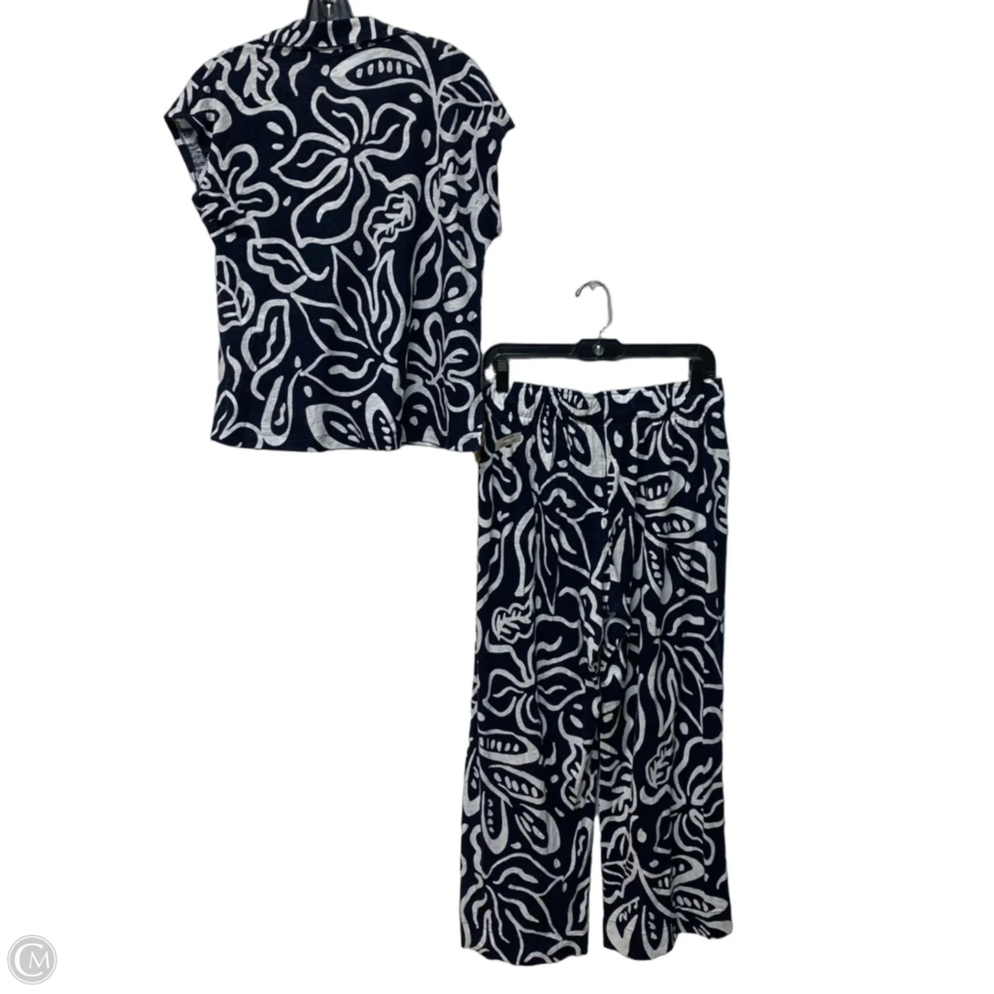 Pants Set 2pc By Cynthia Rowley In Blue & White, Size: M