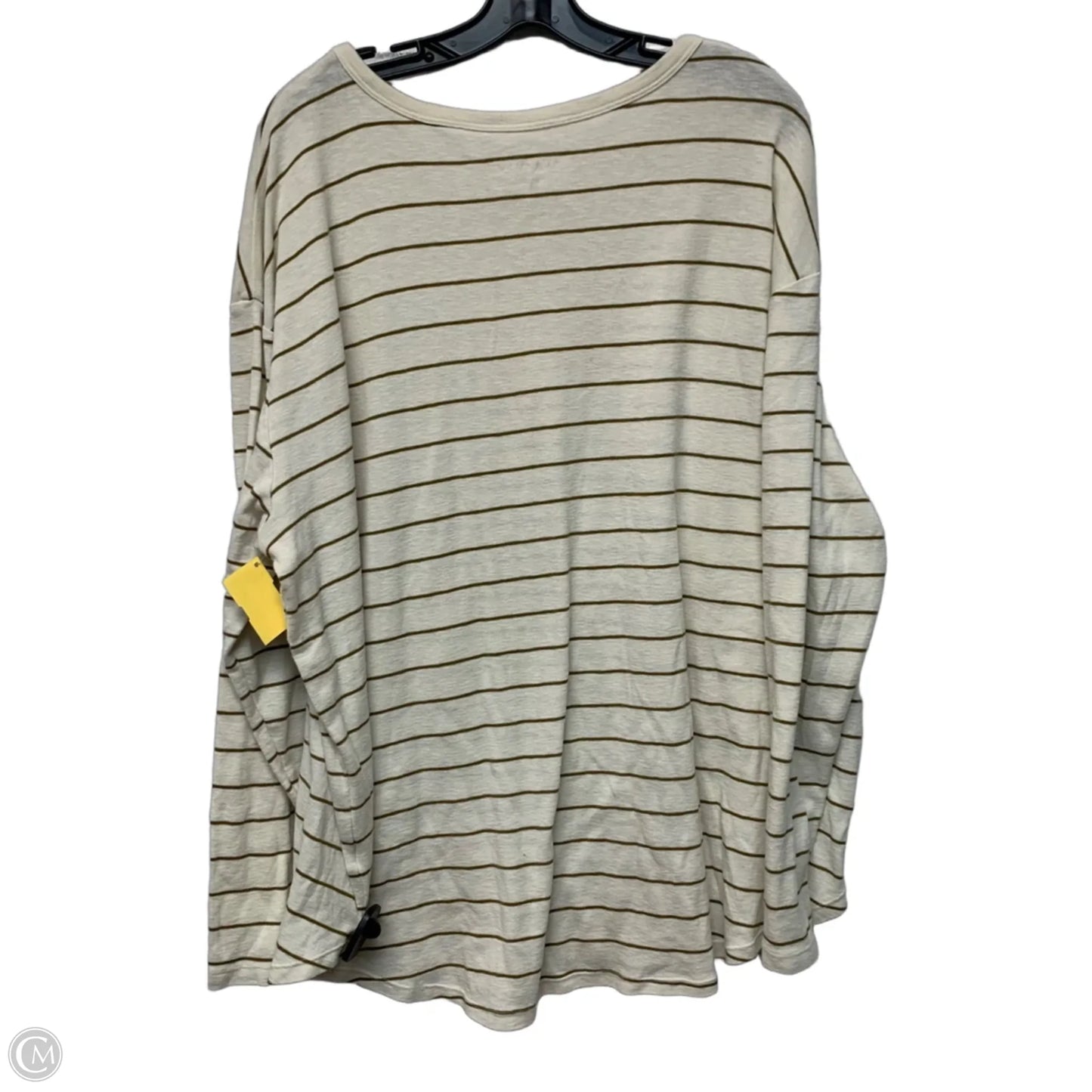 Top Long Sleeve By Ava & Viv In Brown & Cream, Size: 2x