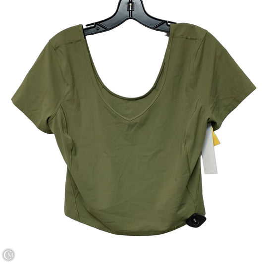 Athletic Top Short Sleeve By Lululemon In Green, Size: L