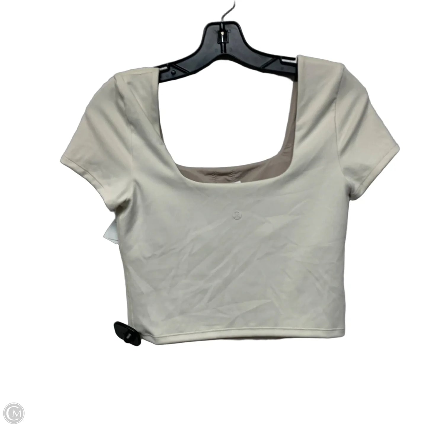 Athletic Top Short Sleeve By Lululemon In Cream, Size: M