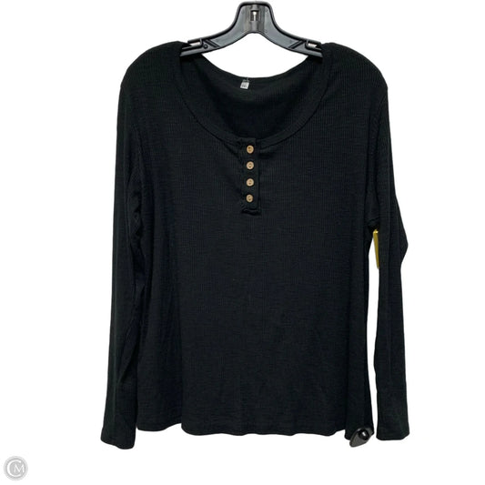Top Long Sleeve In Black, Size: Xxl