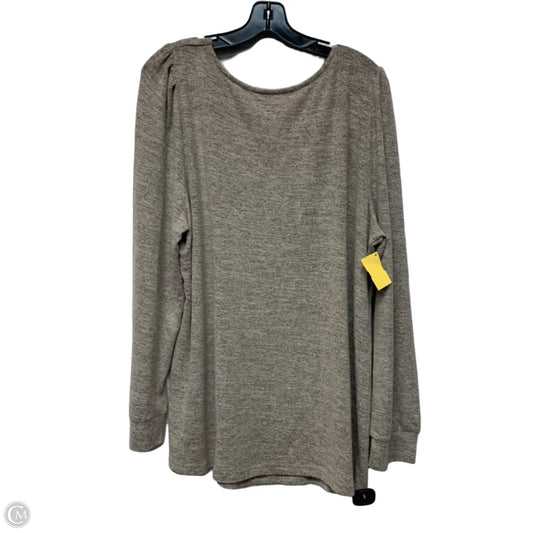Top Long Sleeve In Brown, Size: Xxl