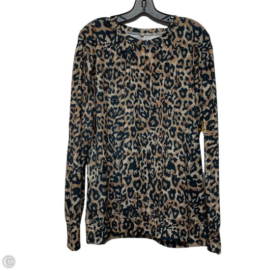 Top Long Sleeve In Animal Print, Size: 2x