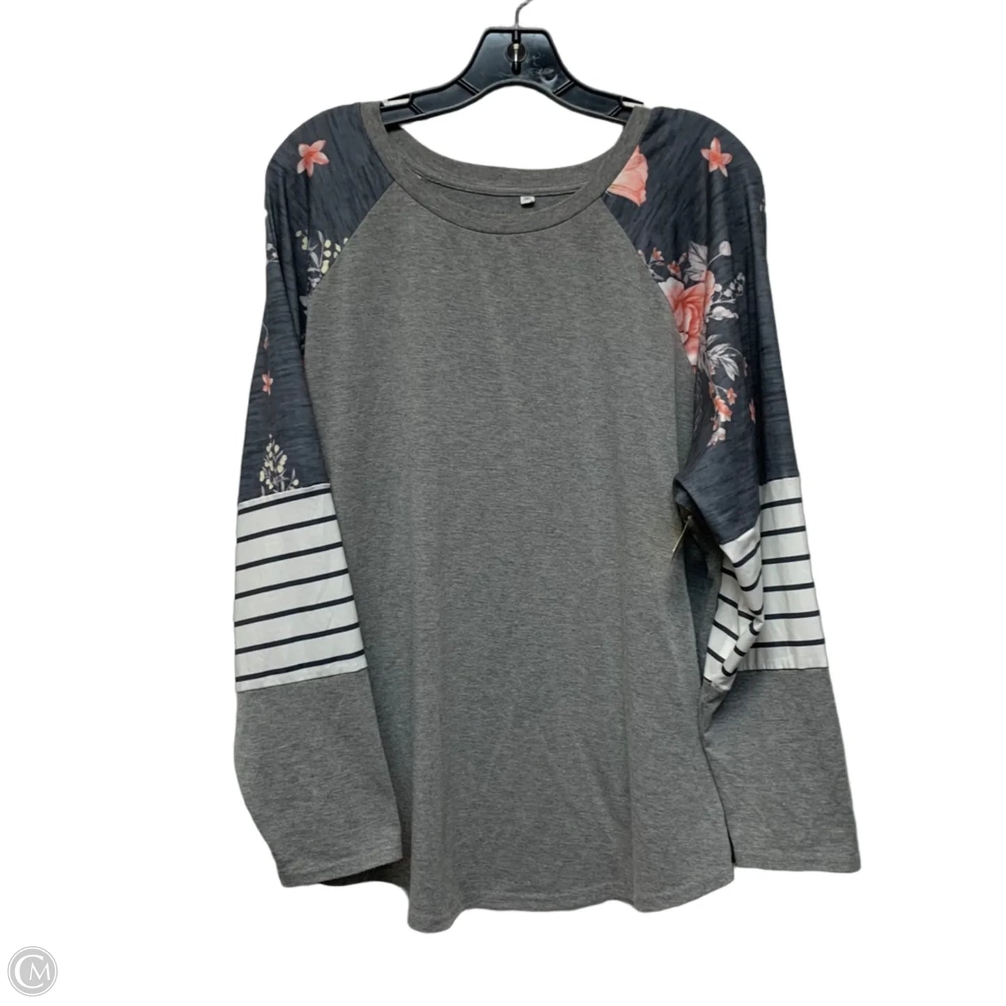 Top Long Sleeve In Grey, Size: 2x