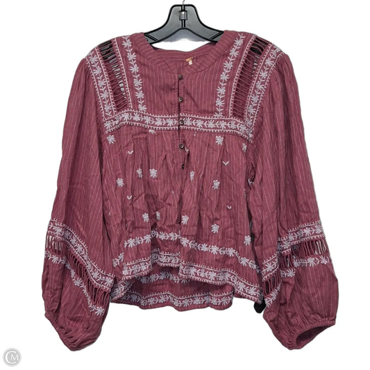 Top Long Sleeve By Free People In Pink, Size: Sp