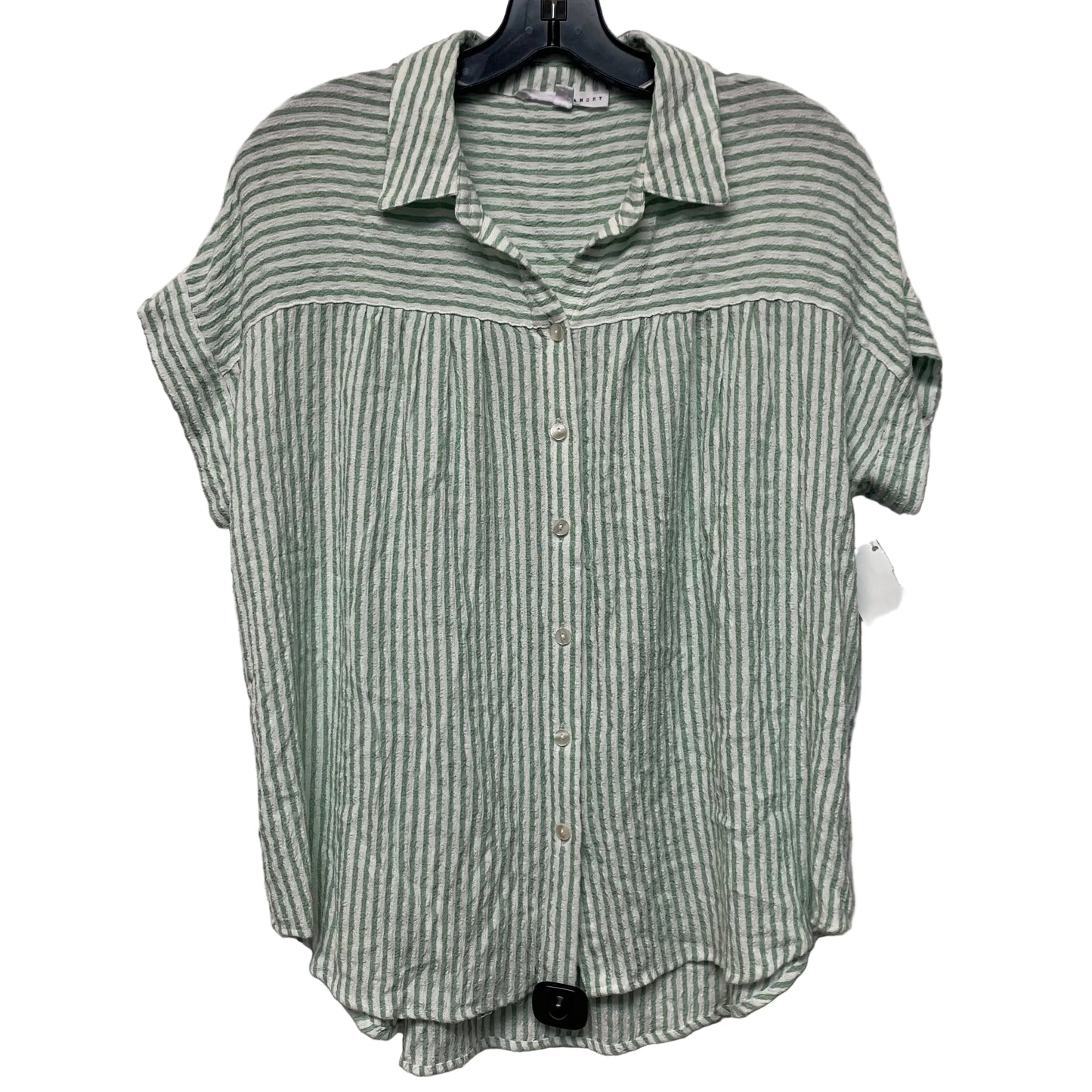Top Short Sleeve By Jane And Delancey In Green & White, Size: S