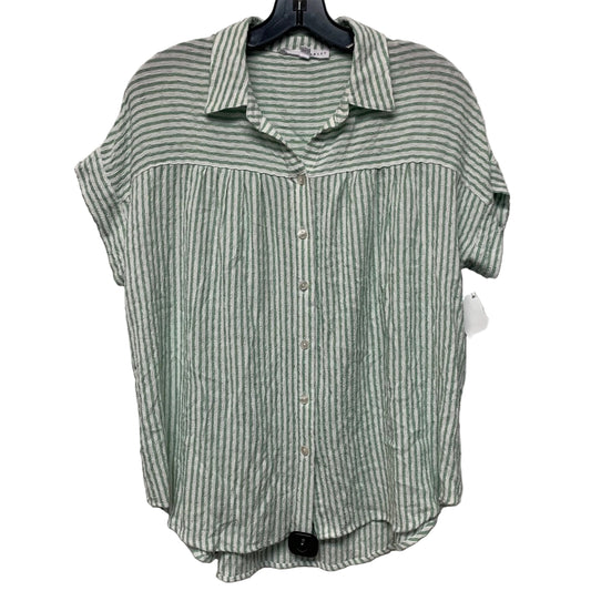 Top Short Sleeve By Jane And Delancey In Green & White, Size: S