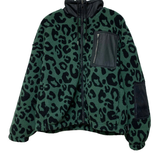 Jacket Faux Fur & Sherpa By Sweaty Betty In Black & Green, Size: L