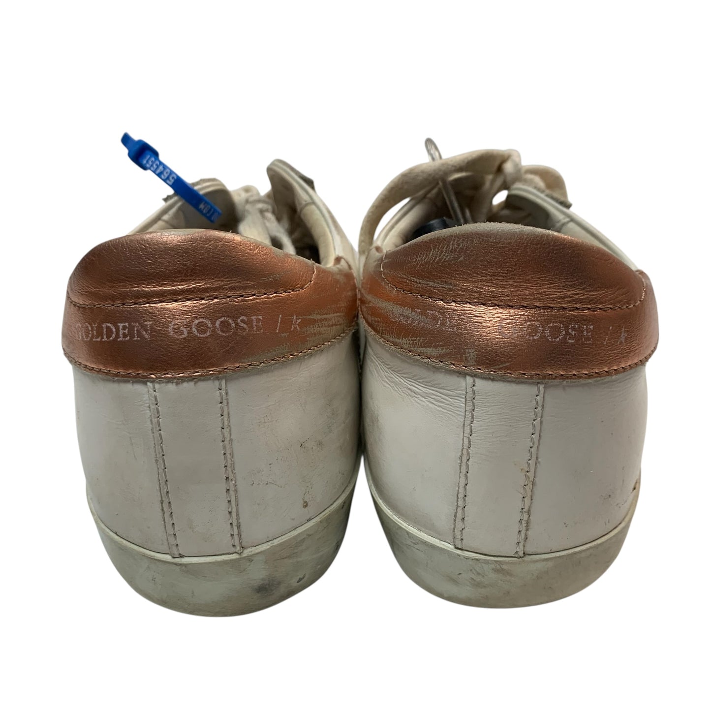 Shoes Luxury Designer By Golden Goose In Pink & White, Size: 7