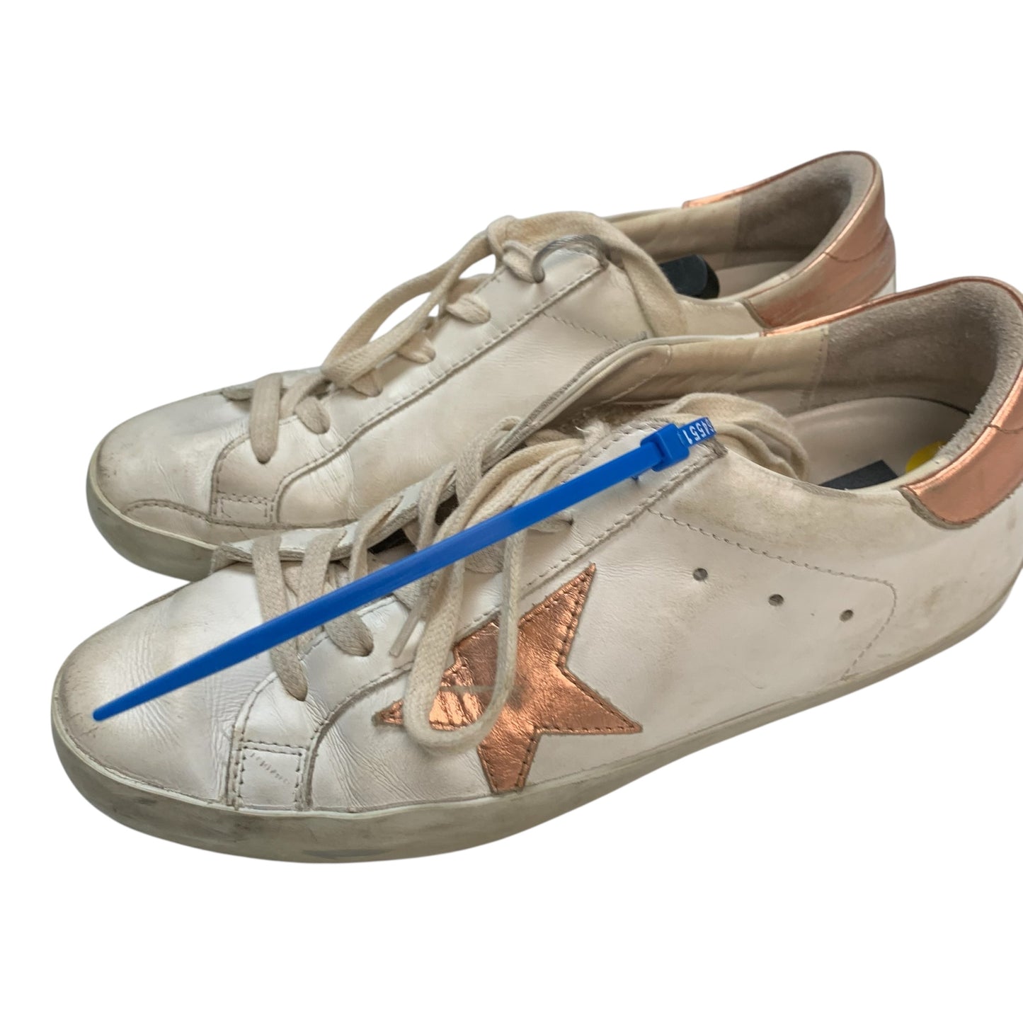 Shoes Luxury Designer By Golden Goose In Pink & White, Size: 7