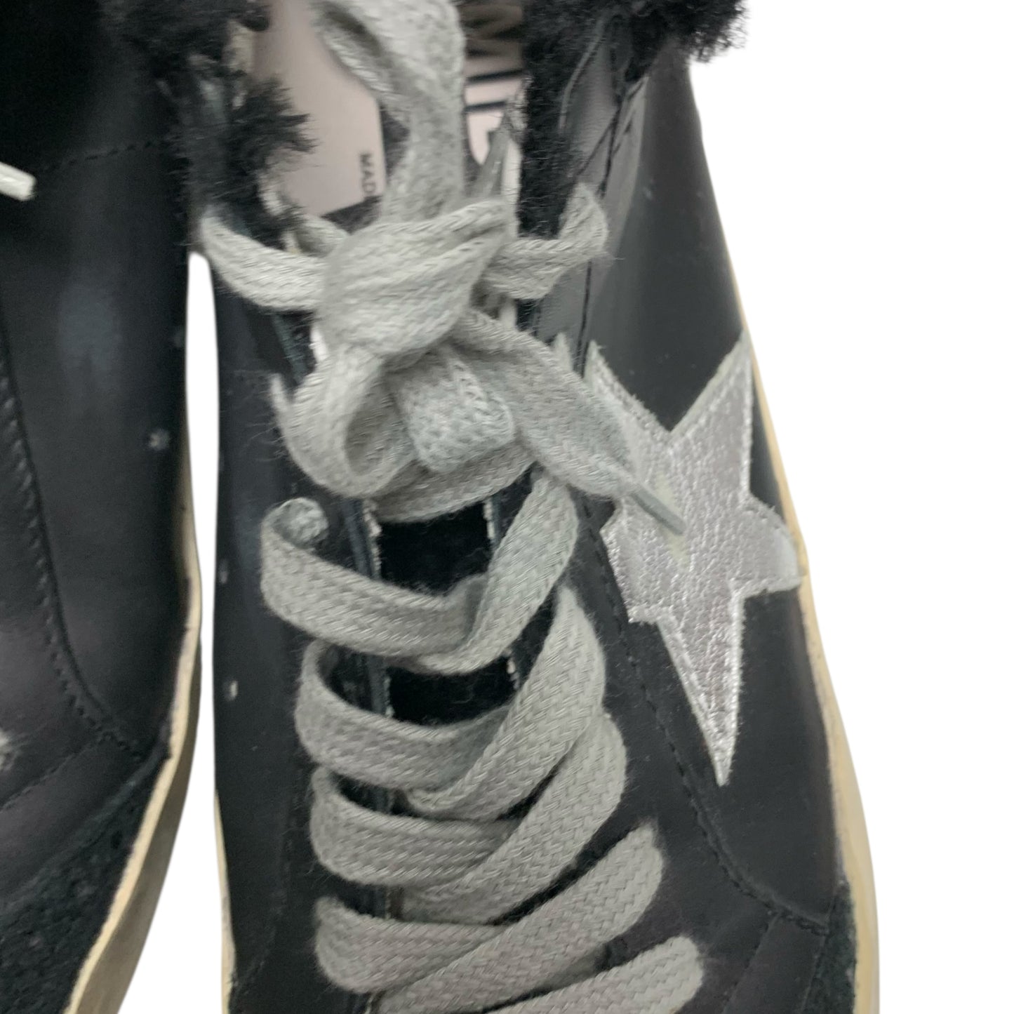Shoes Luxury Designer By Golden Goose In Black & Silver, Size: 7.5