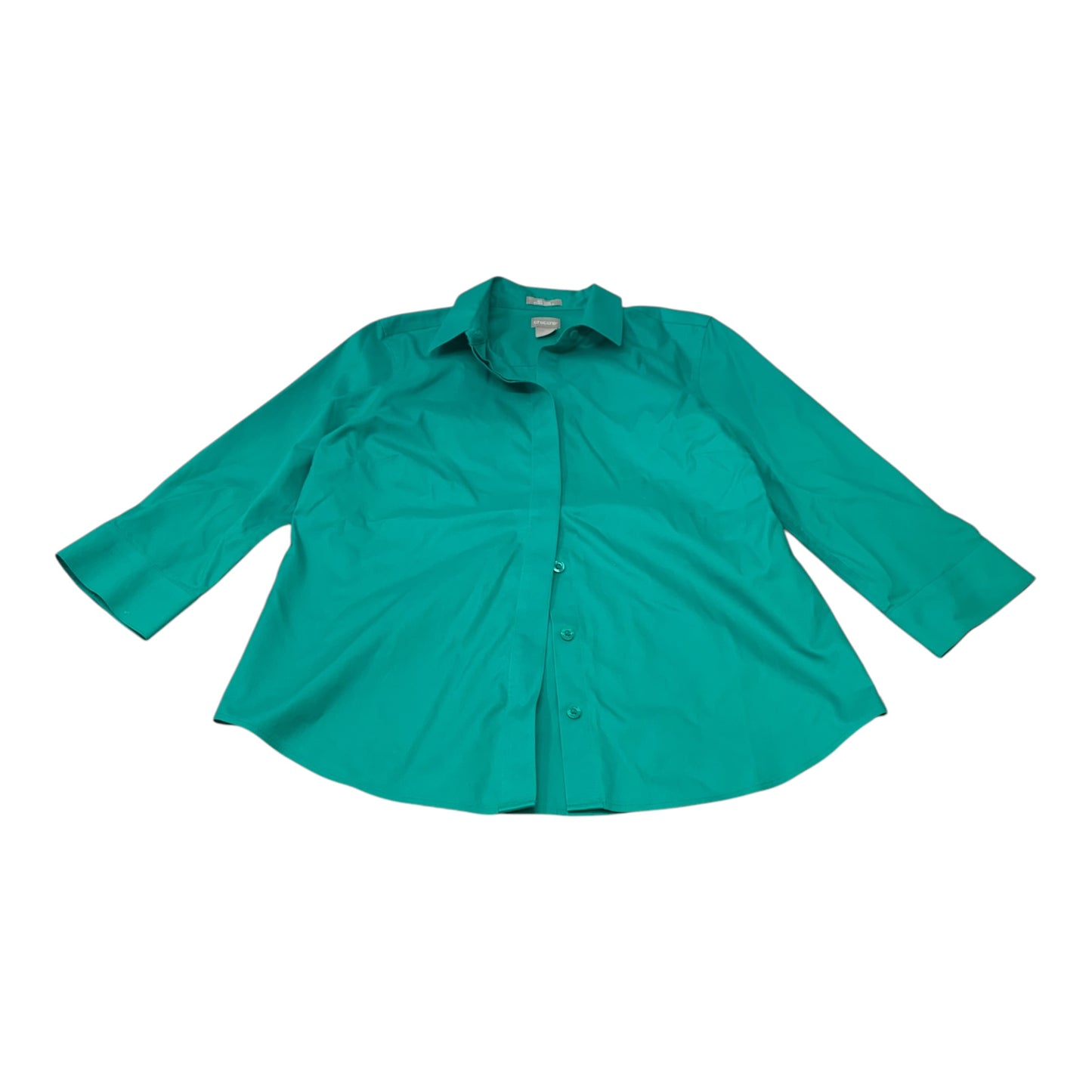 Top 3/4 Sleeve Basic By Chicos In Green, Size:S