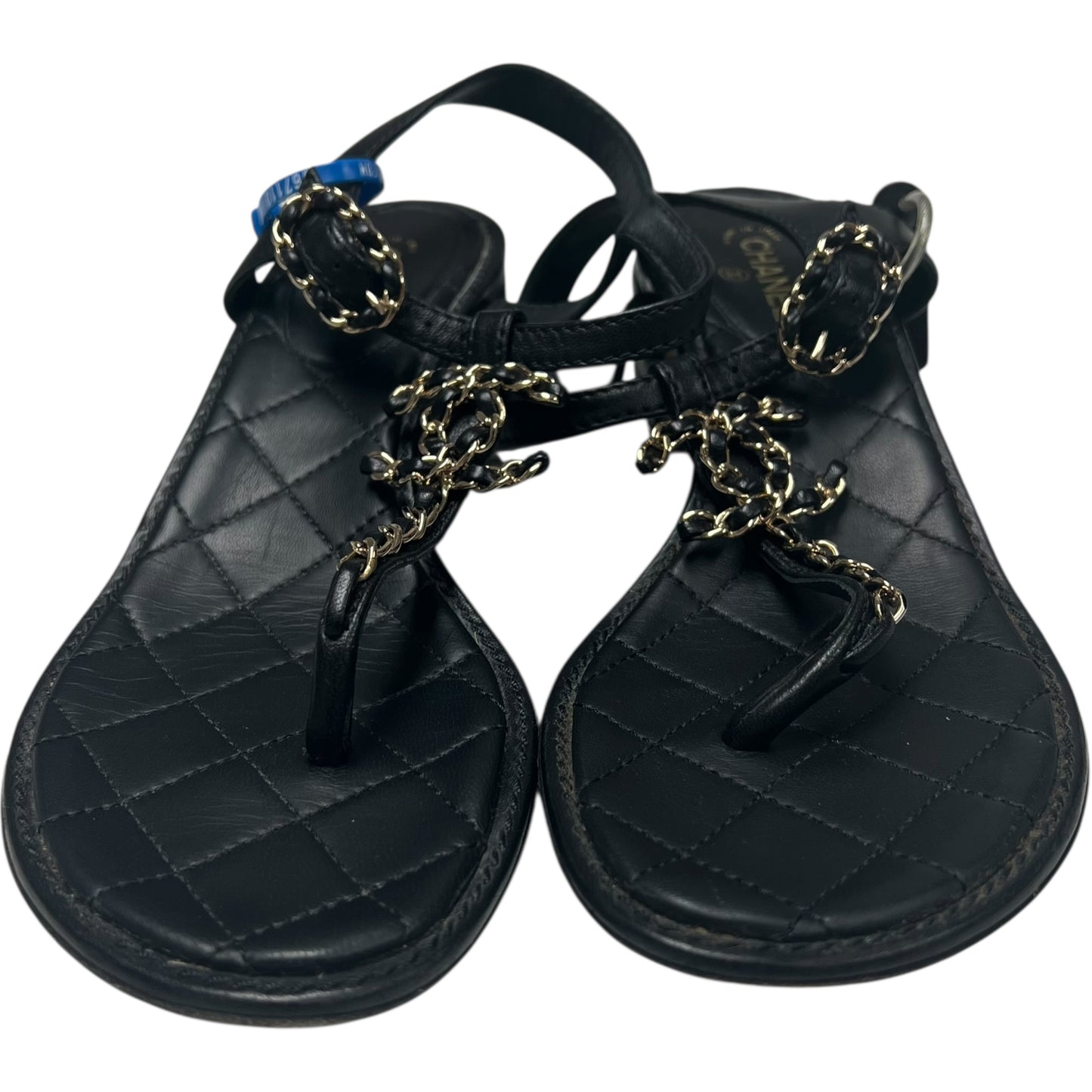 Sandals Luxury Designer By Chanel In Black, Size: 6