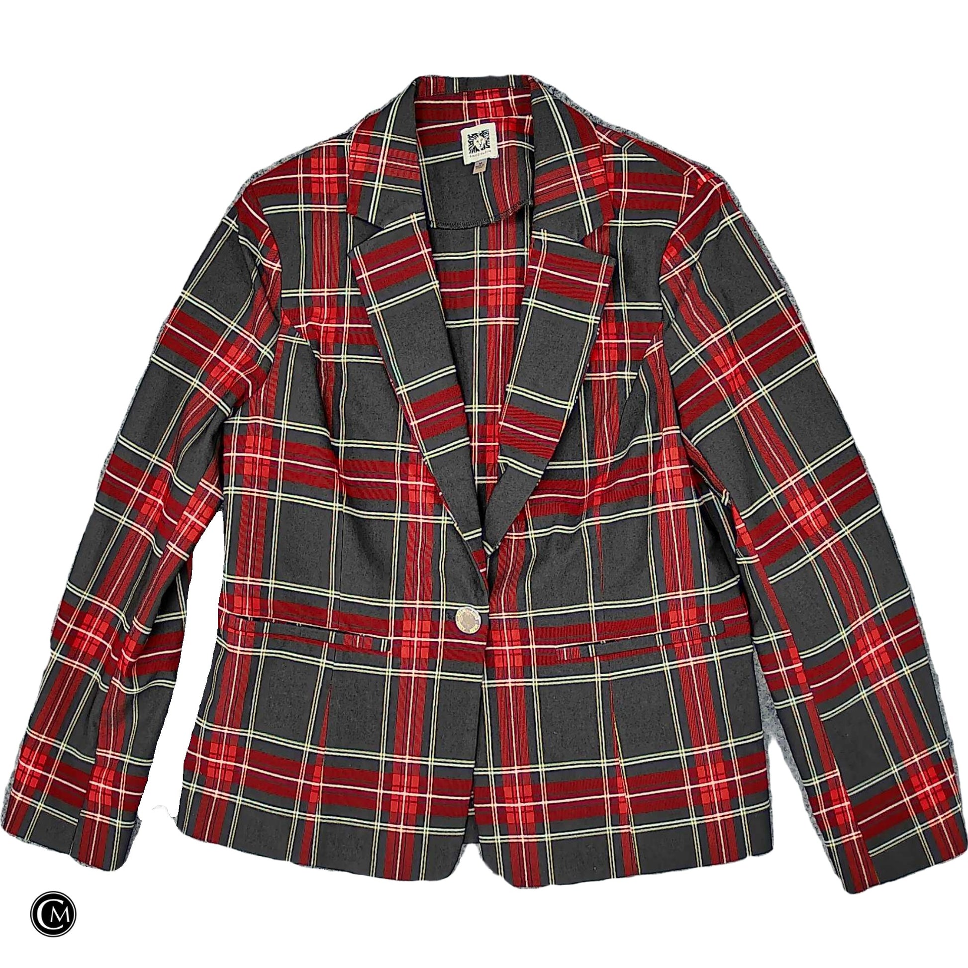 Blazer By Anne Klein In Plaid Pattern, Size: M image 1