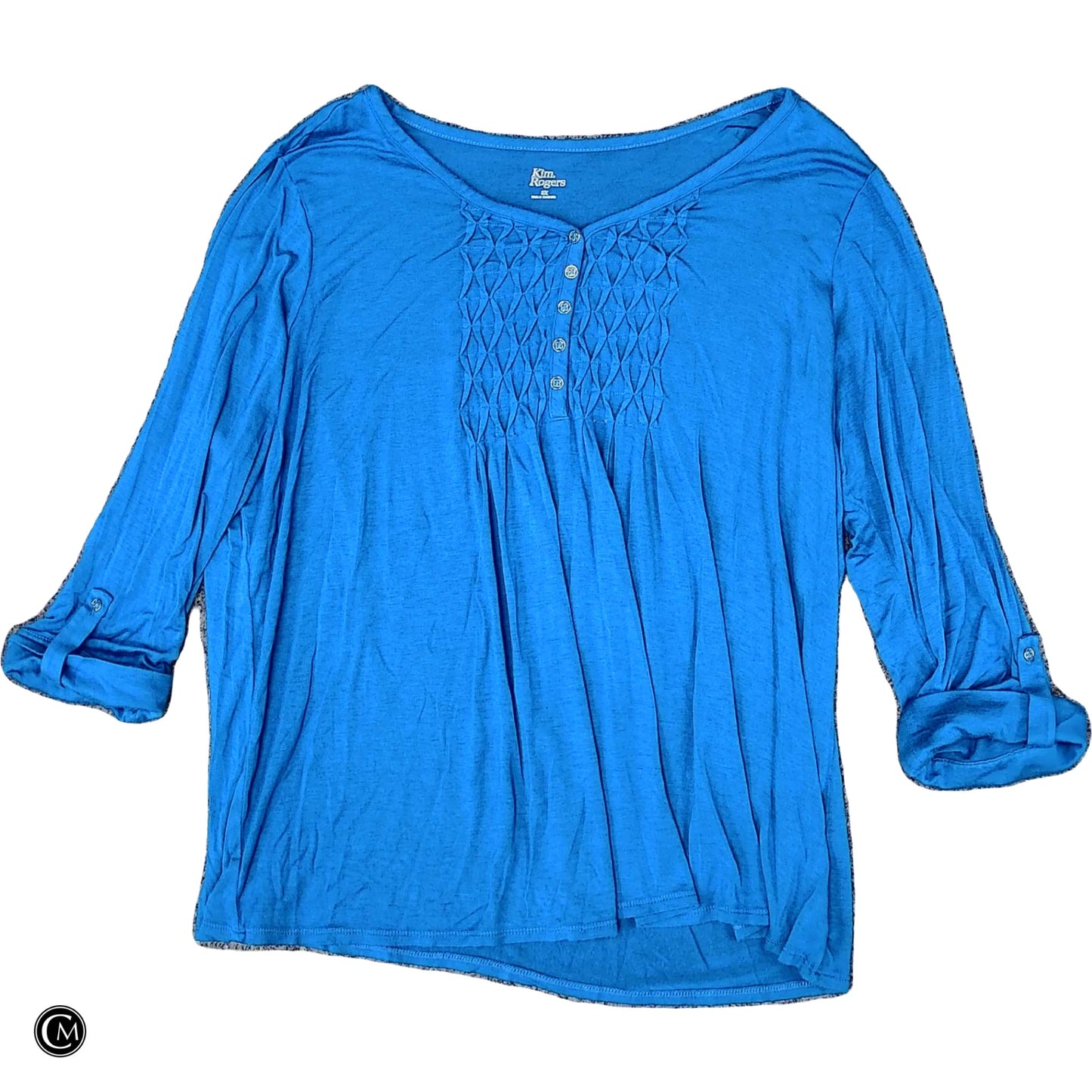 Top Ls By Kim Rogers In Blue, Size: 2x image 1