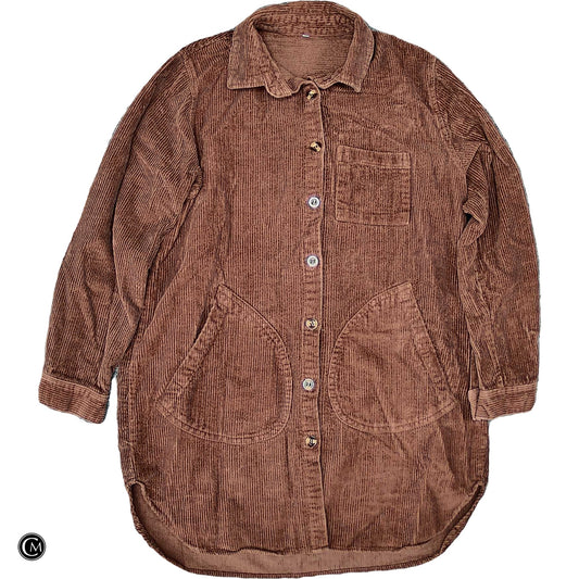 Jacket Shirt By Clothes Mentor In Brown, Size: M image 1