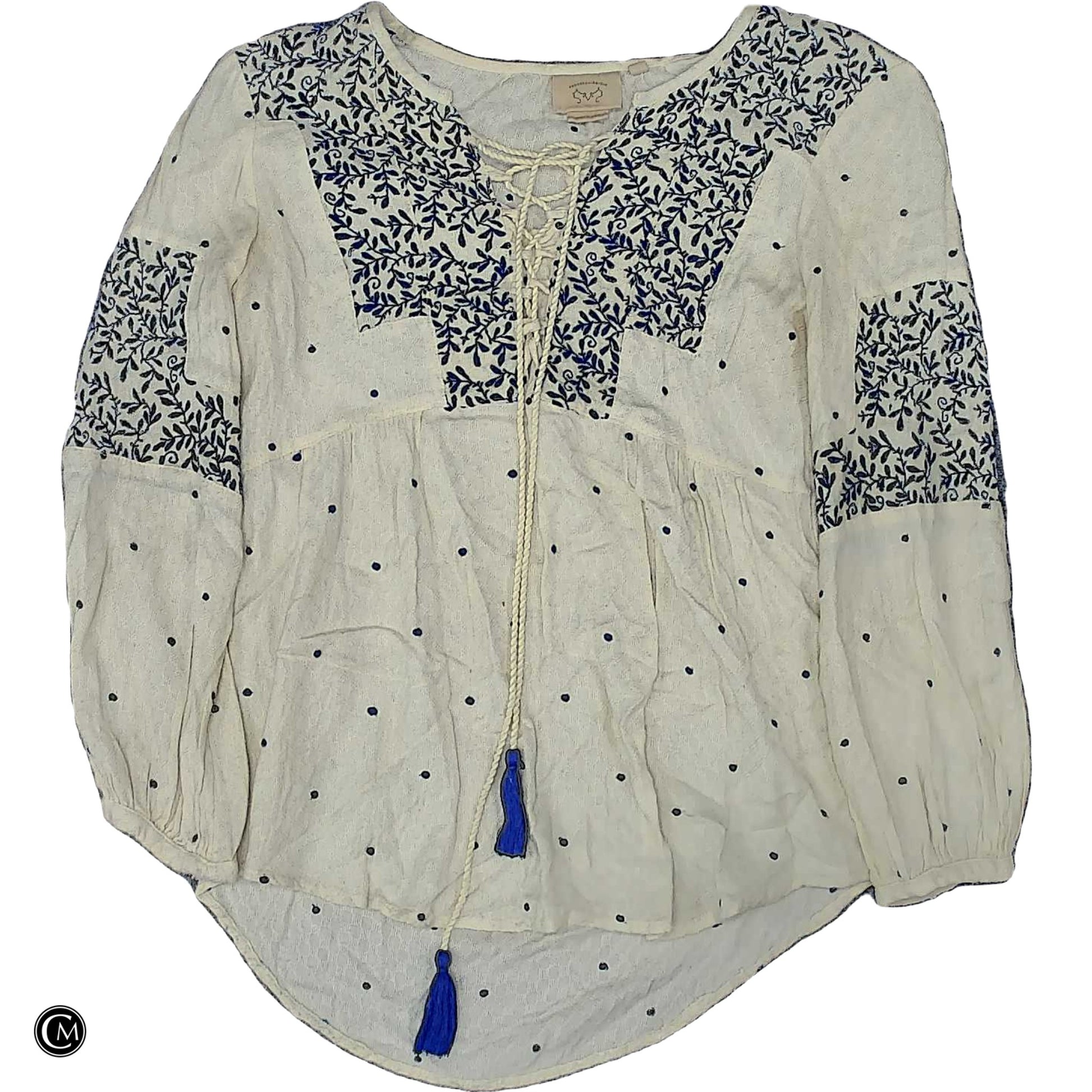 Top Ls By Cmc In Blue & Cream, Size: Xs image 1