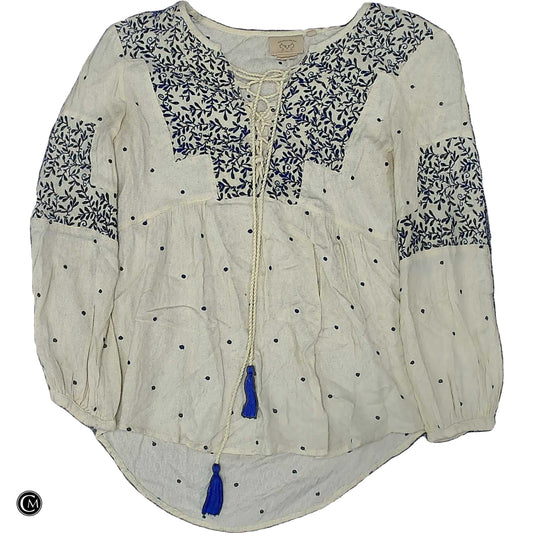 Top Ls By Cmc In Blue & Cream, Size: Xs image 1