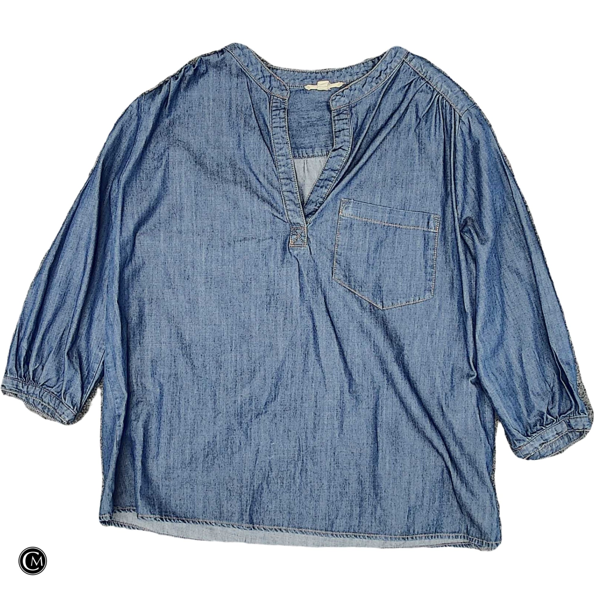 Top Ls By Pleione In Blue Denim, Size: M image 1