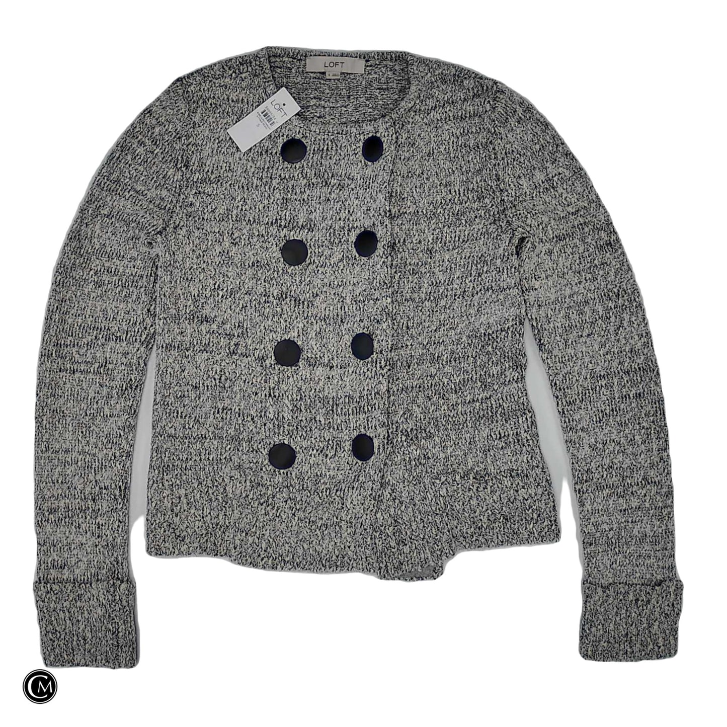 Sweater Cardigan By Loft In Grey, Size: S image 1