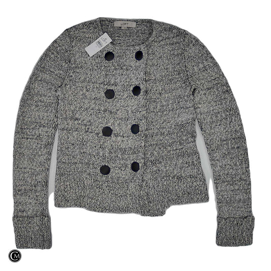 Sweater Cardigan By Loft In Grey, Size: S image 1