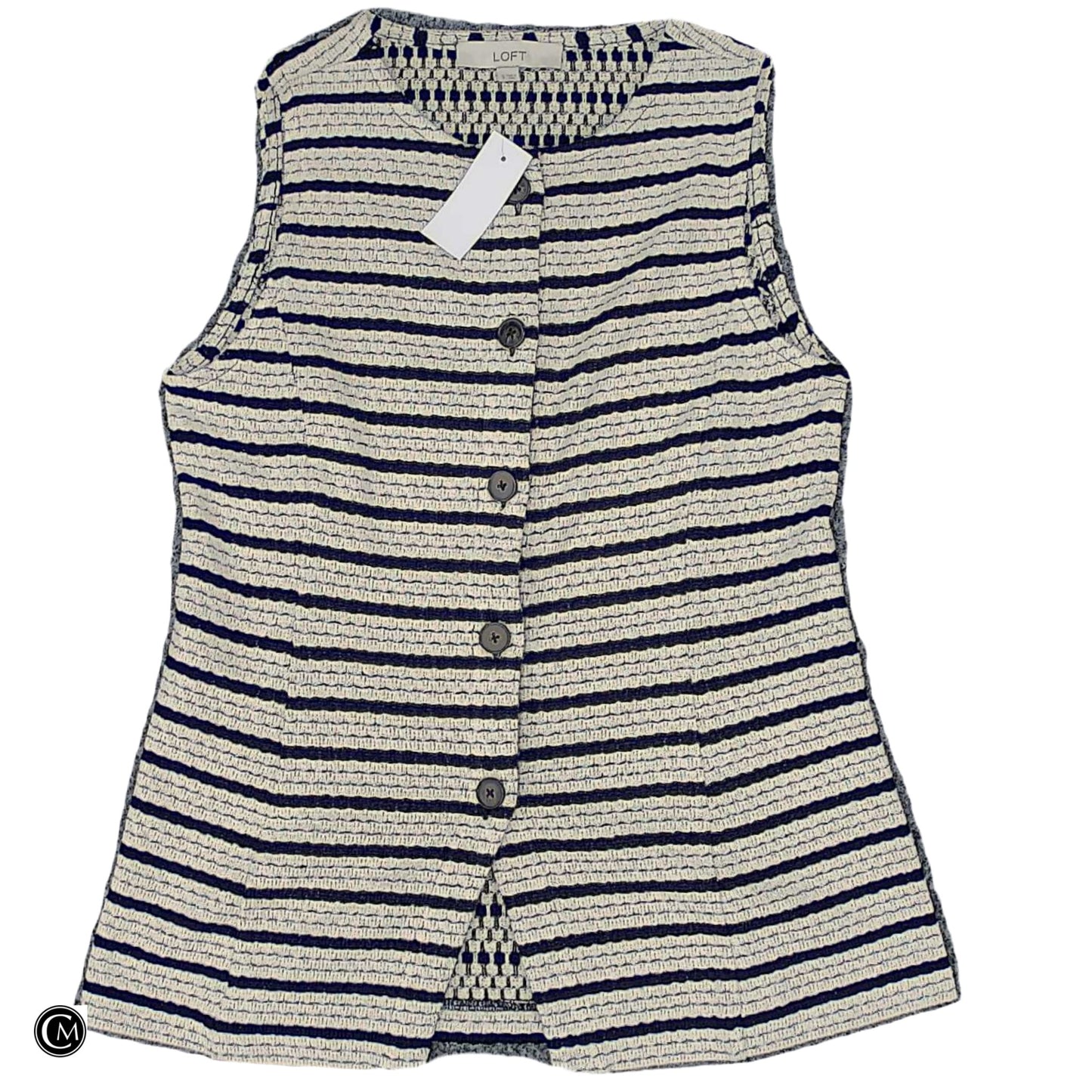 Vest Other By Loft In Black & Cream, Size: S image 1