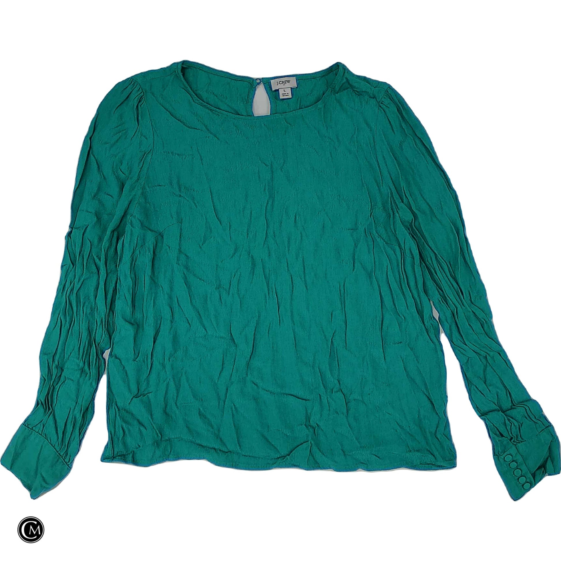 Blouse Ls By J. Crew In Green, Size: L image 1