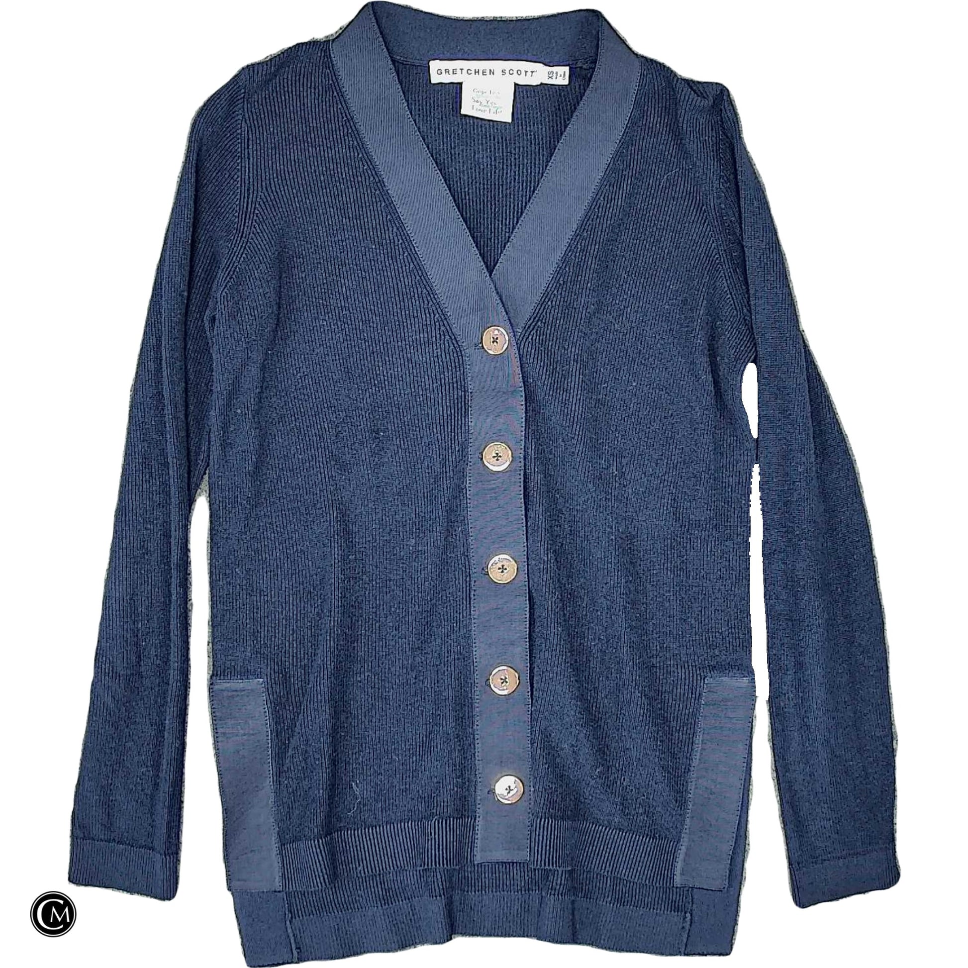 Cardigan By Gretchen Scott In Navy, Size: Xs image 1