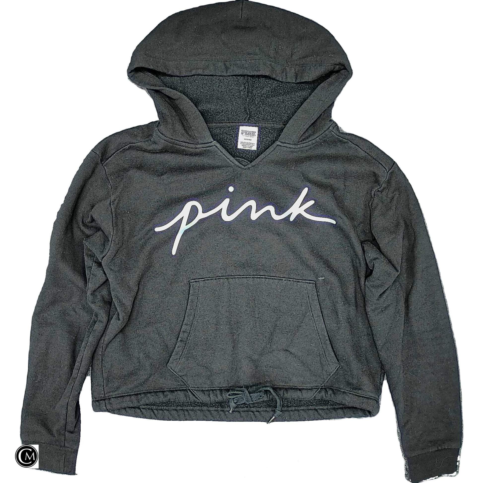 Sweatshirt Hoodie By Pink In Black, Size: M image 1