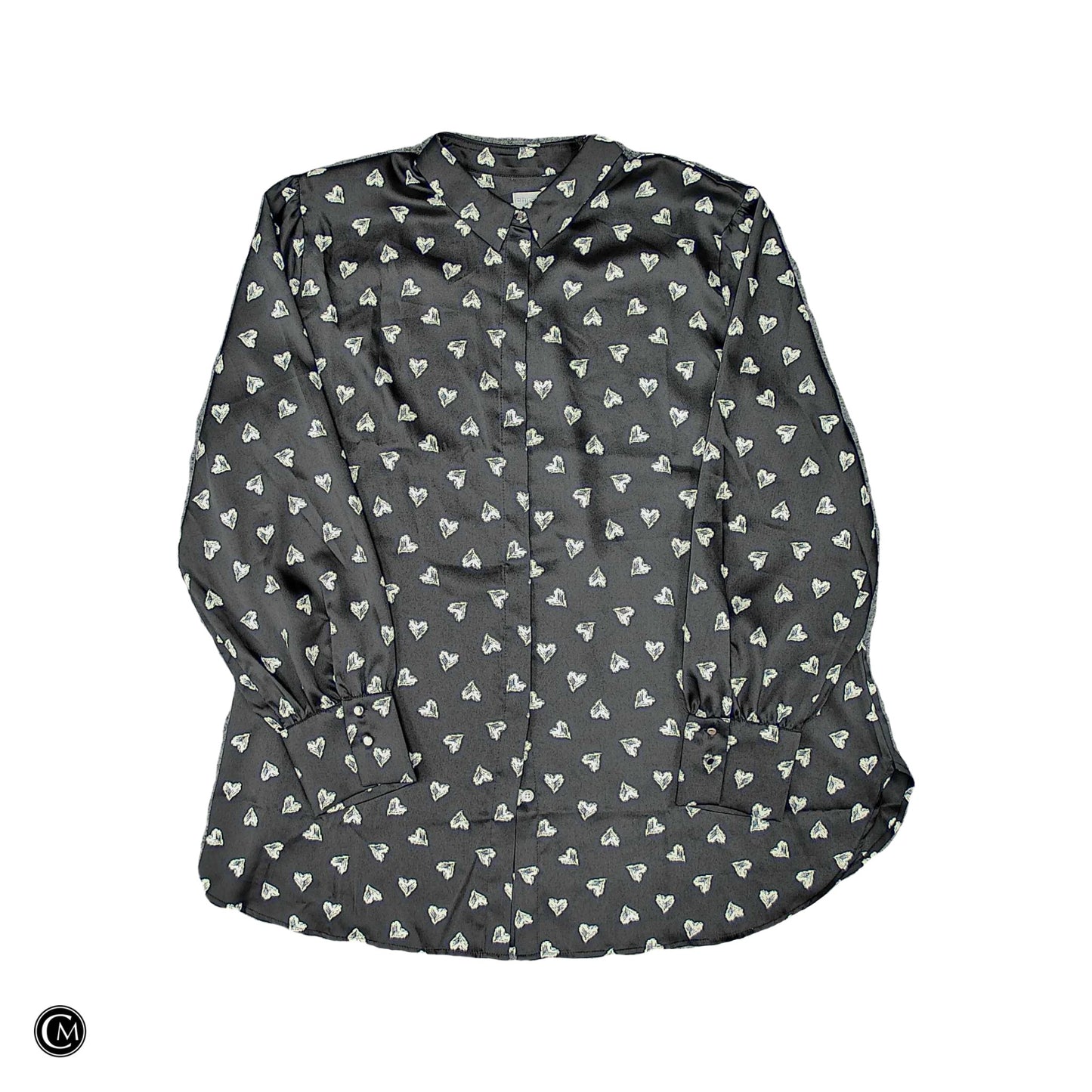 Blouse Ls By Chicos In Black & White, Size: 1x image 1