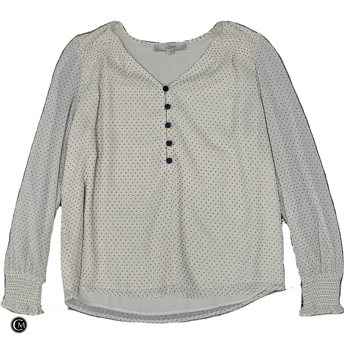 Blouse Ls By Loft In Cream, Size: S image 1