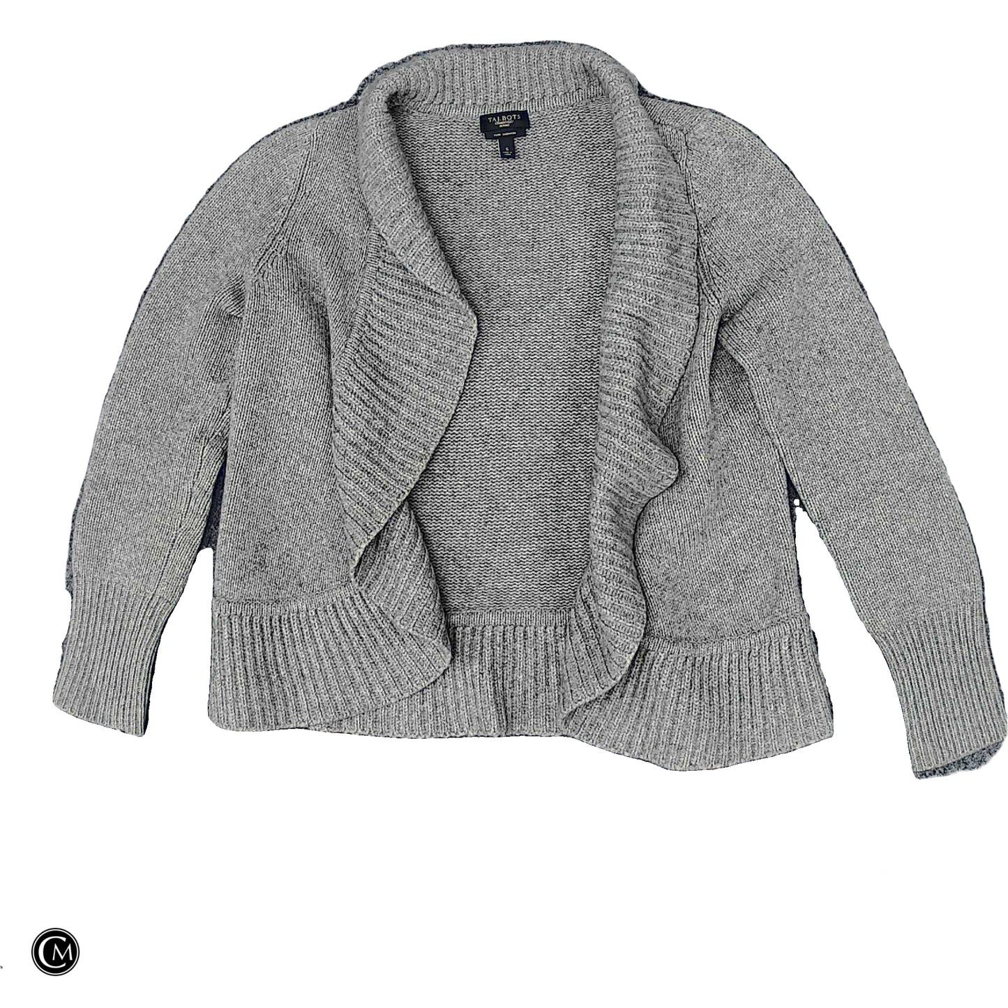 Sweater Cardigan By Talbots In Grey, Size: Sp image 1