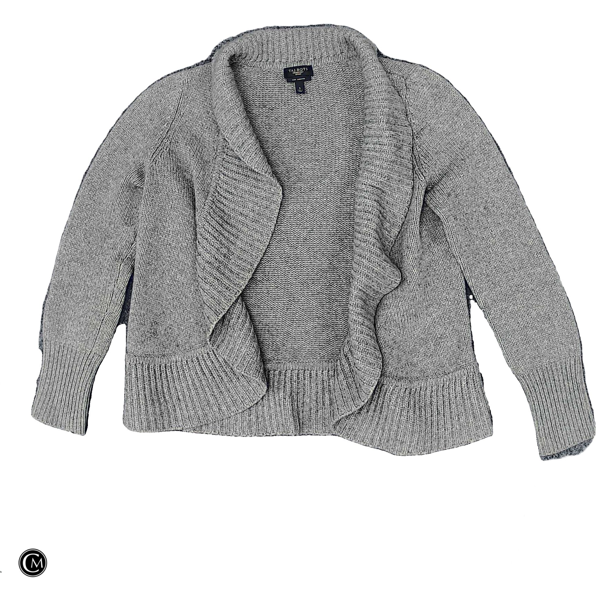 Sweater Cardigan By Talbots In Grey, Size: Sp image 1