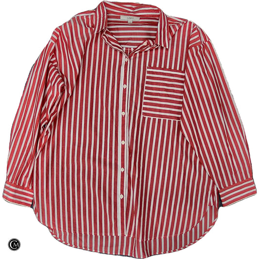 Top Ls By Loft In Orange & White, Size: Xl image 1