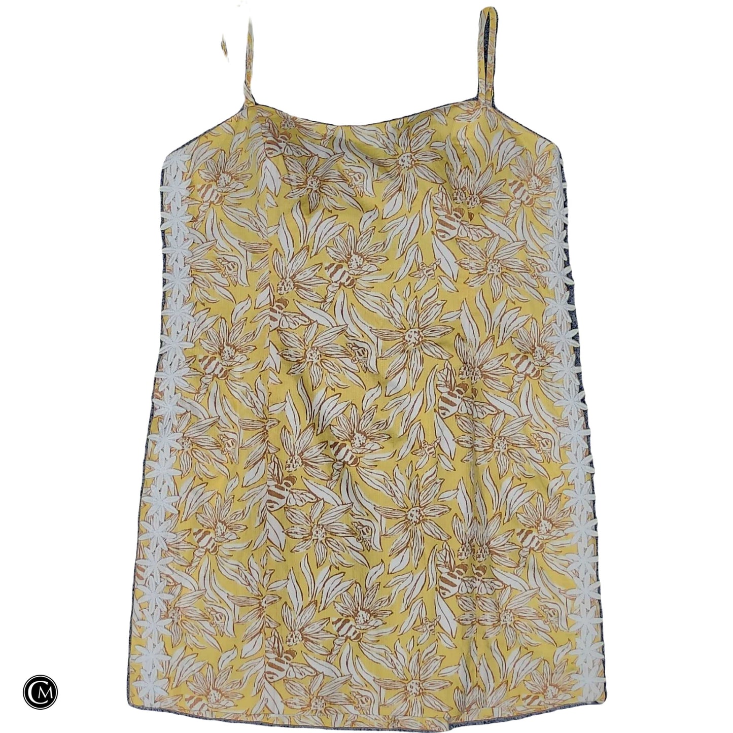 Dress Designer By Lilly Pulitzer In White & Yellow, Size: Xl image 1