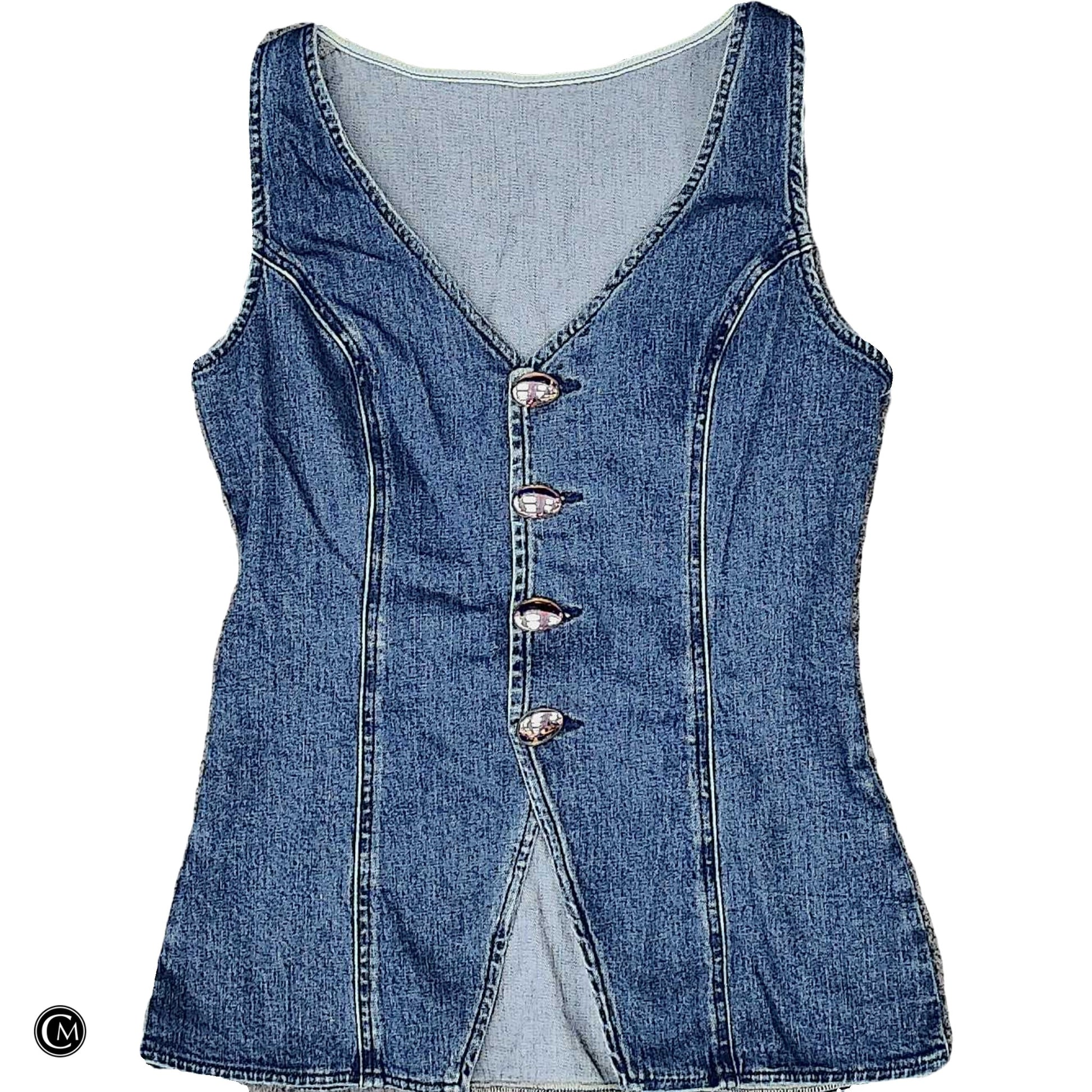 Vest Faux Fur & Sherpa By Commense In Blue Denim, Size: S image 1