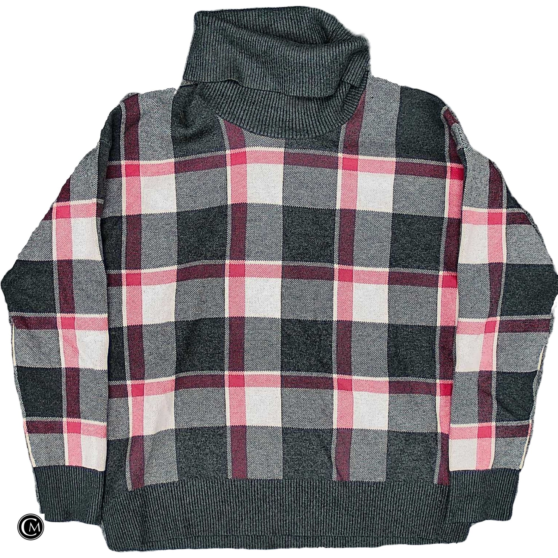 Sweater By Tahari In Plaid Pattern, Size: M image 1
