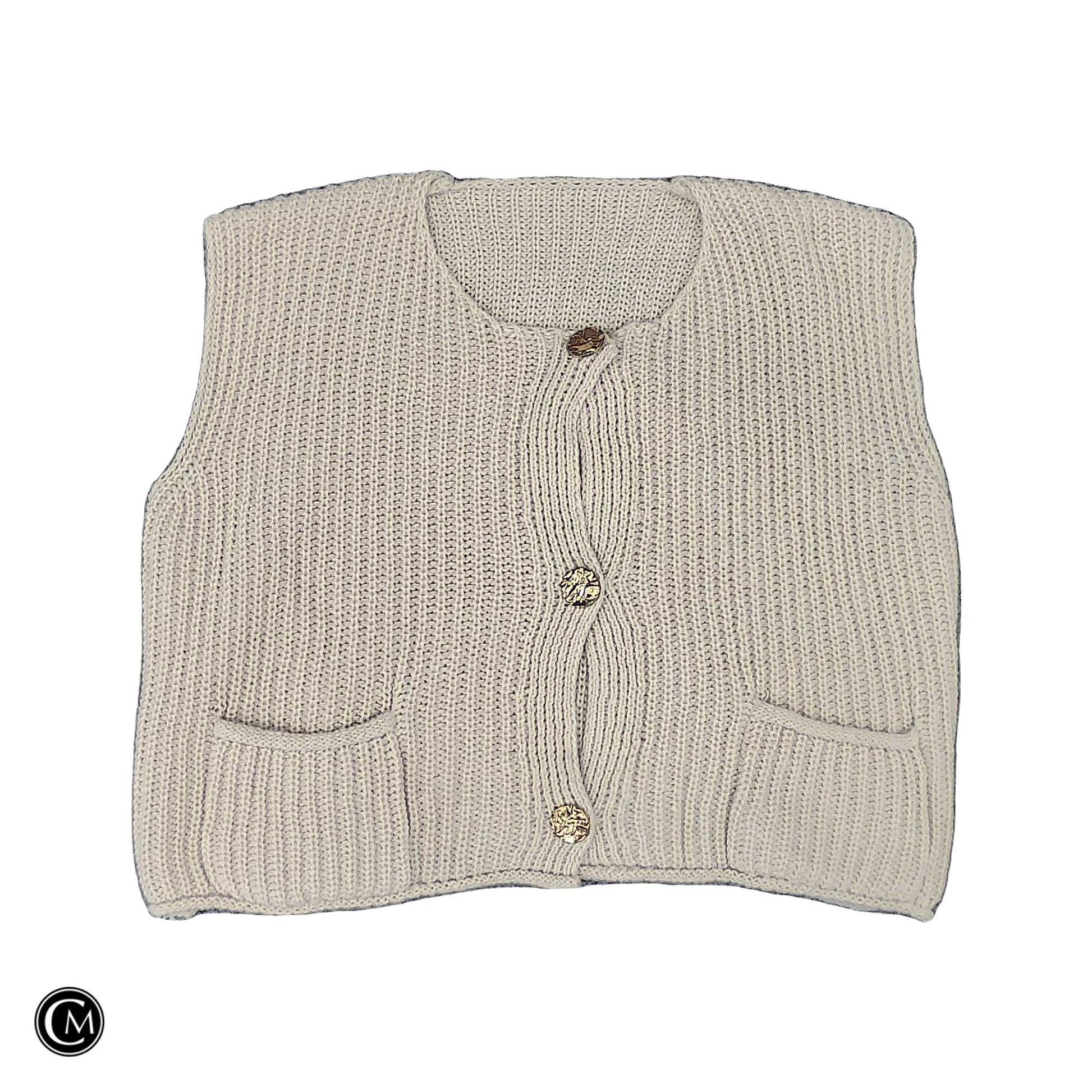 Vest Sweater By Clothes Mentor In Cream, Size: Xl image 1